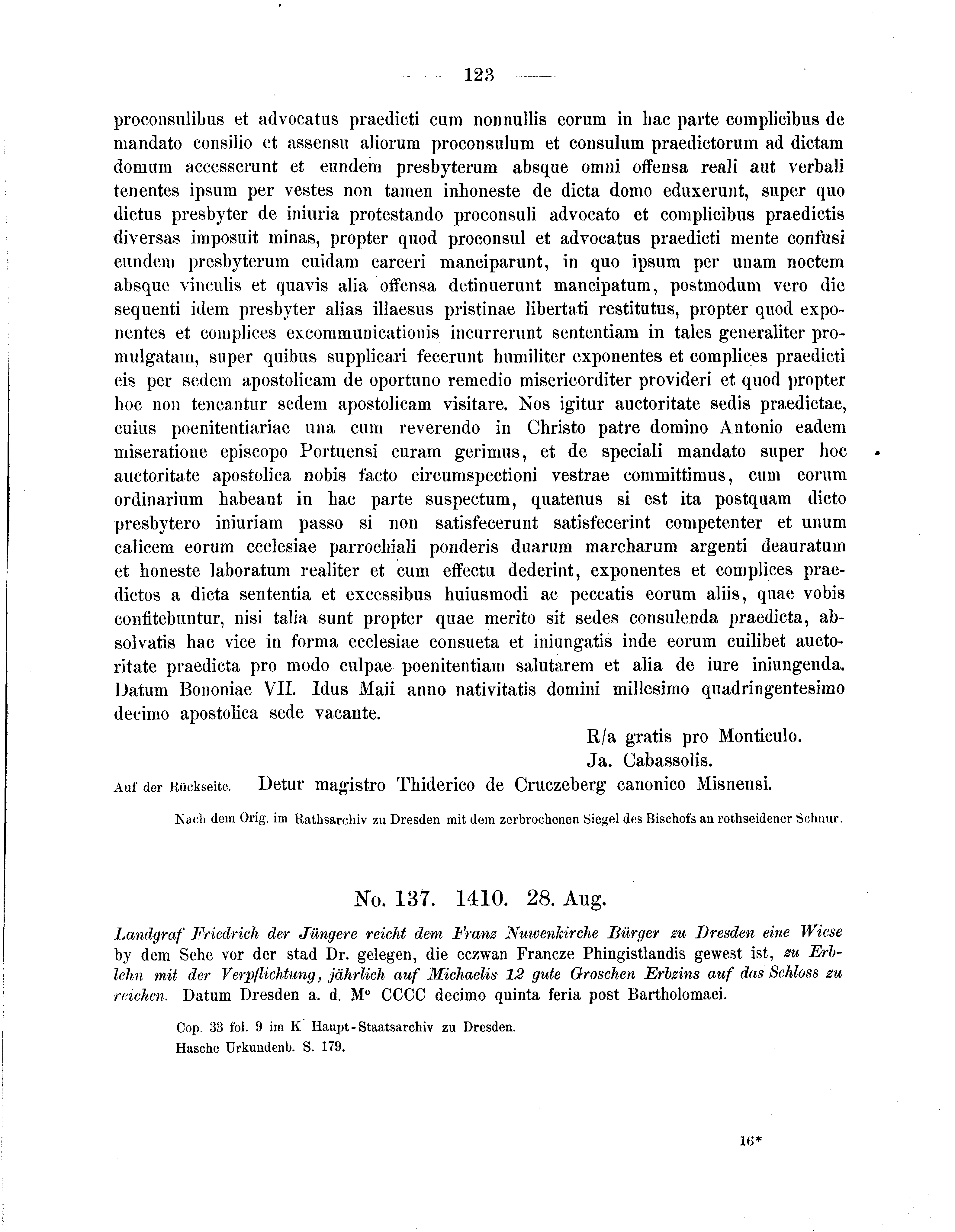 Historische Urkunde Seite 123 aus Band cds2_05