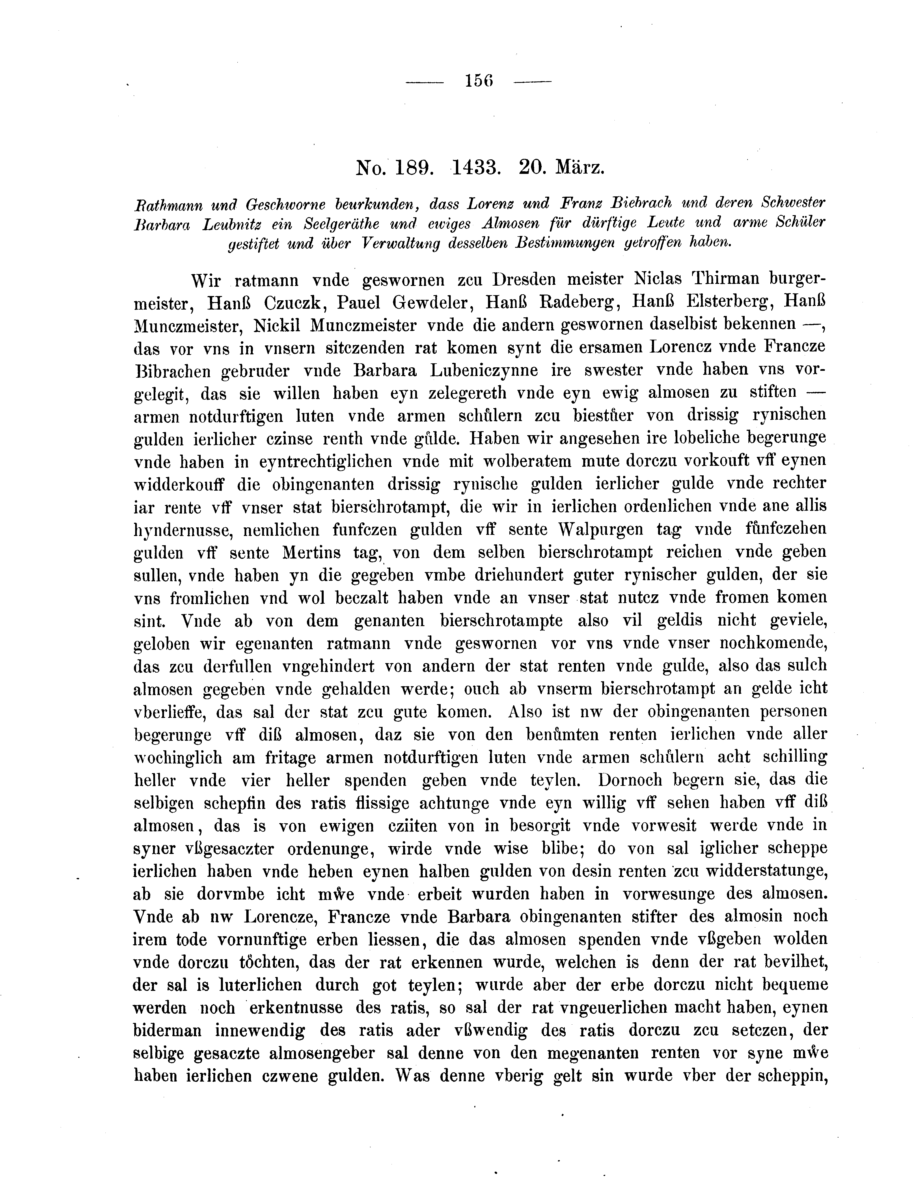 Historische Urkunde Seite 156 aus Band cds2_05