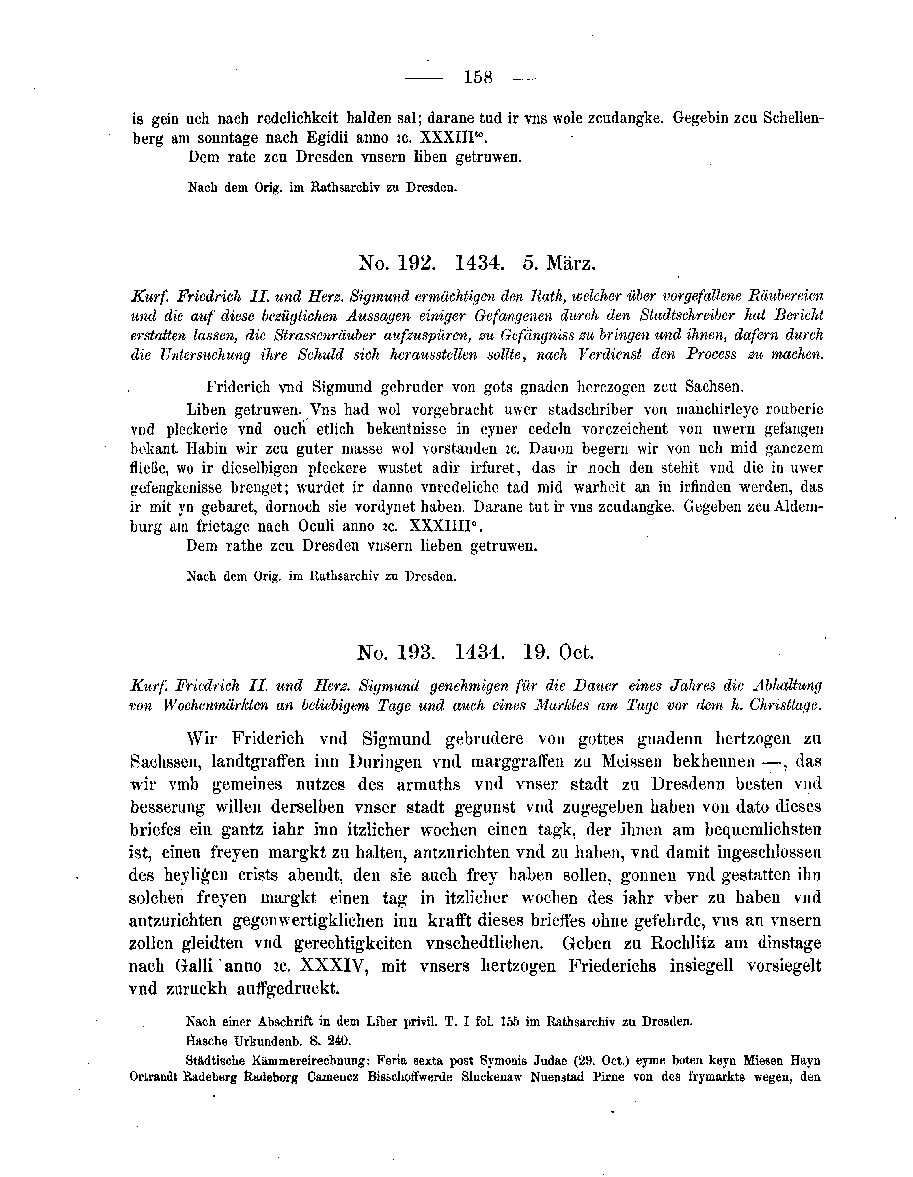 Historische Urkunde Seite 158 aus Band cds2_05