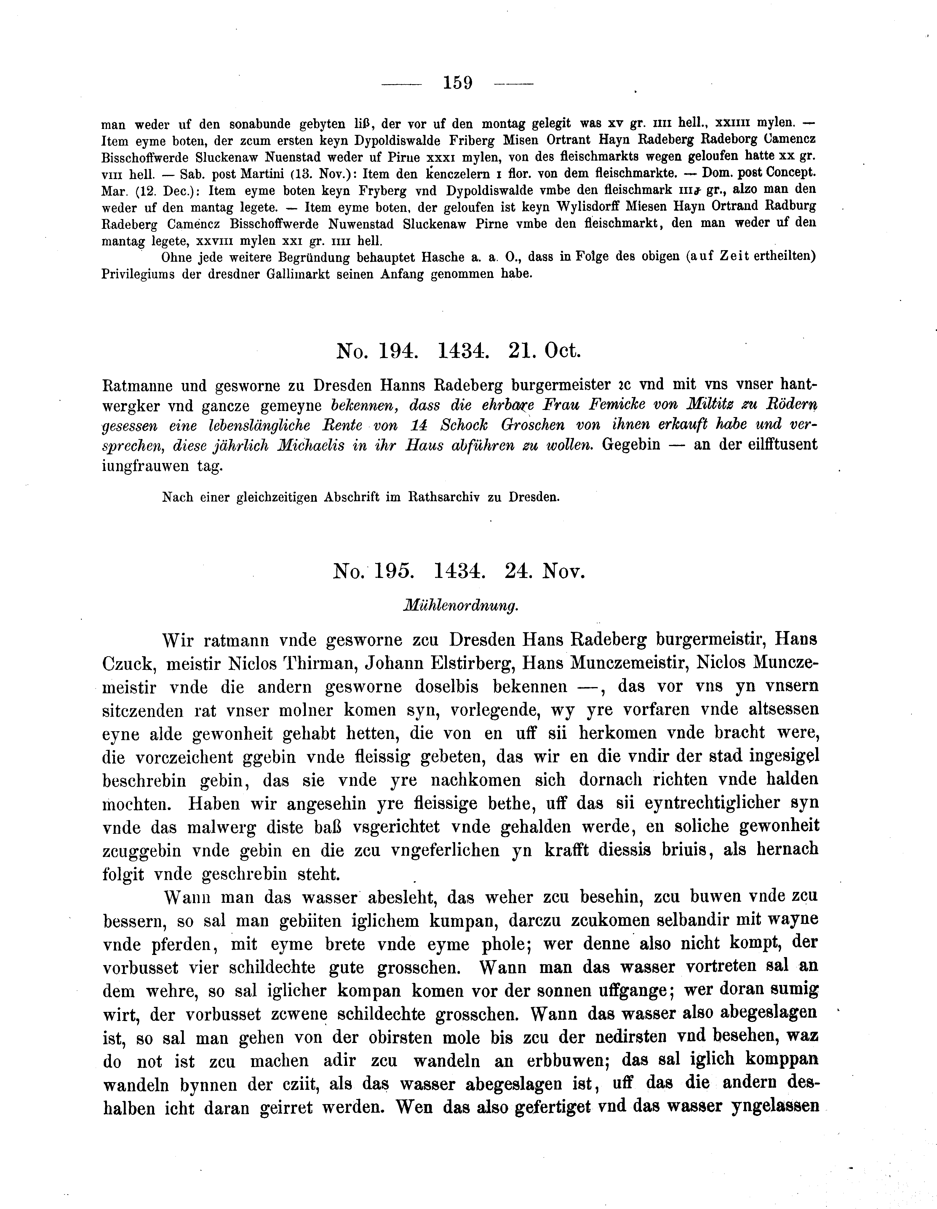 Historische Urkunde Seite 159 aus Band cds2_05
