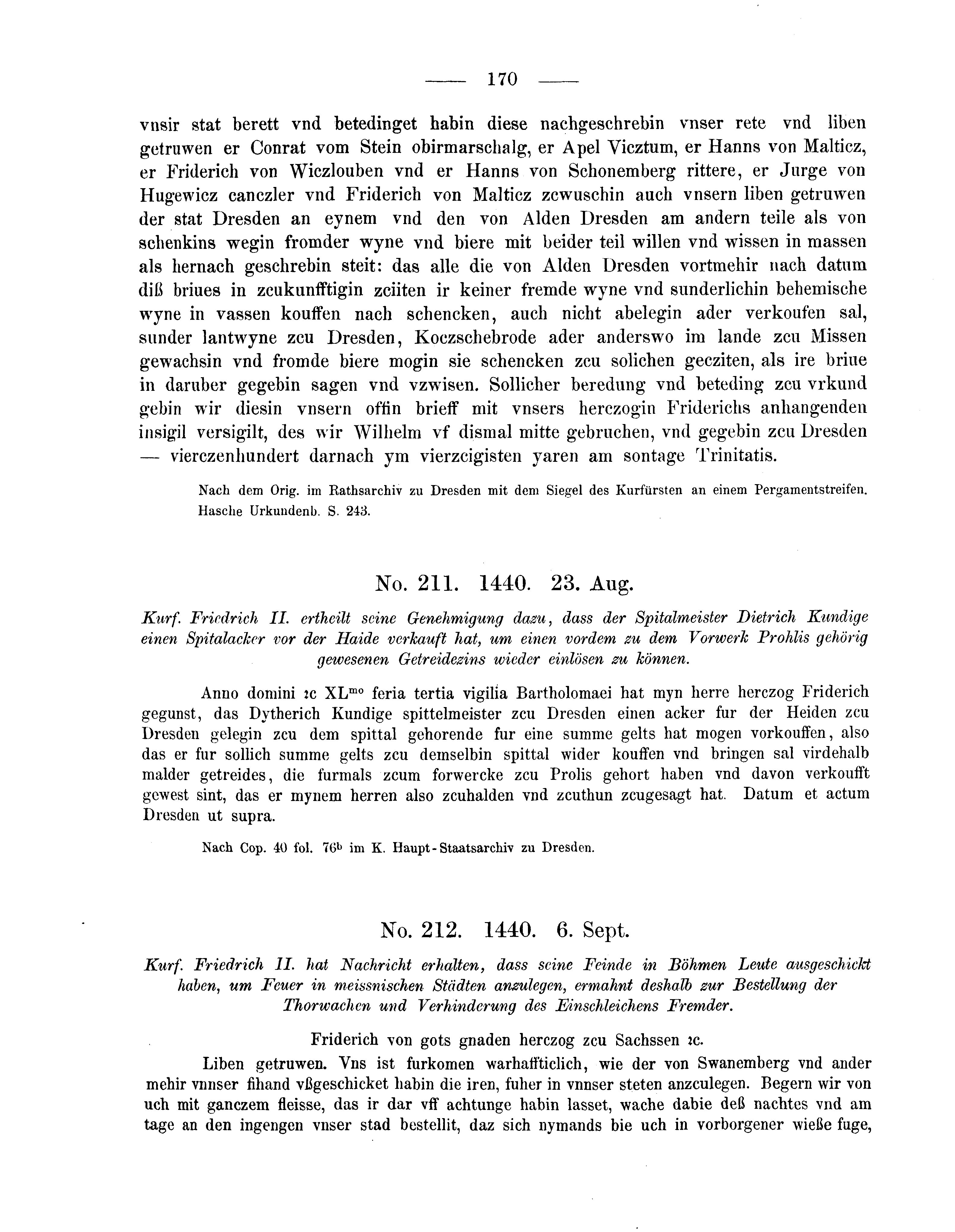 Historische Urkunde Seite 170 aus Band cds2_05