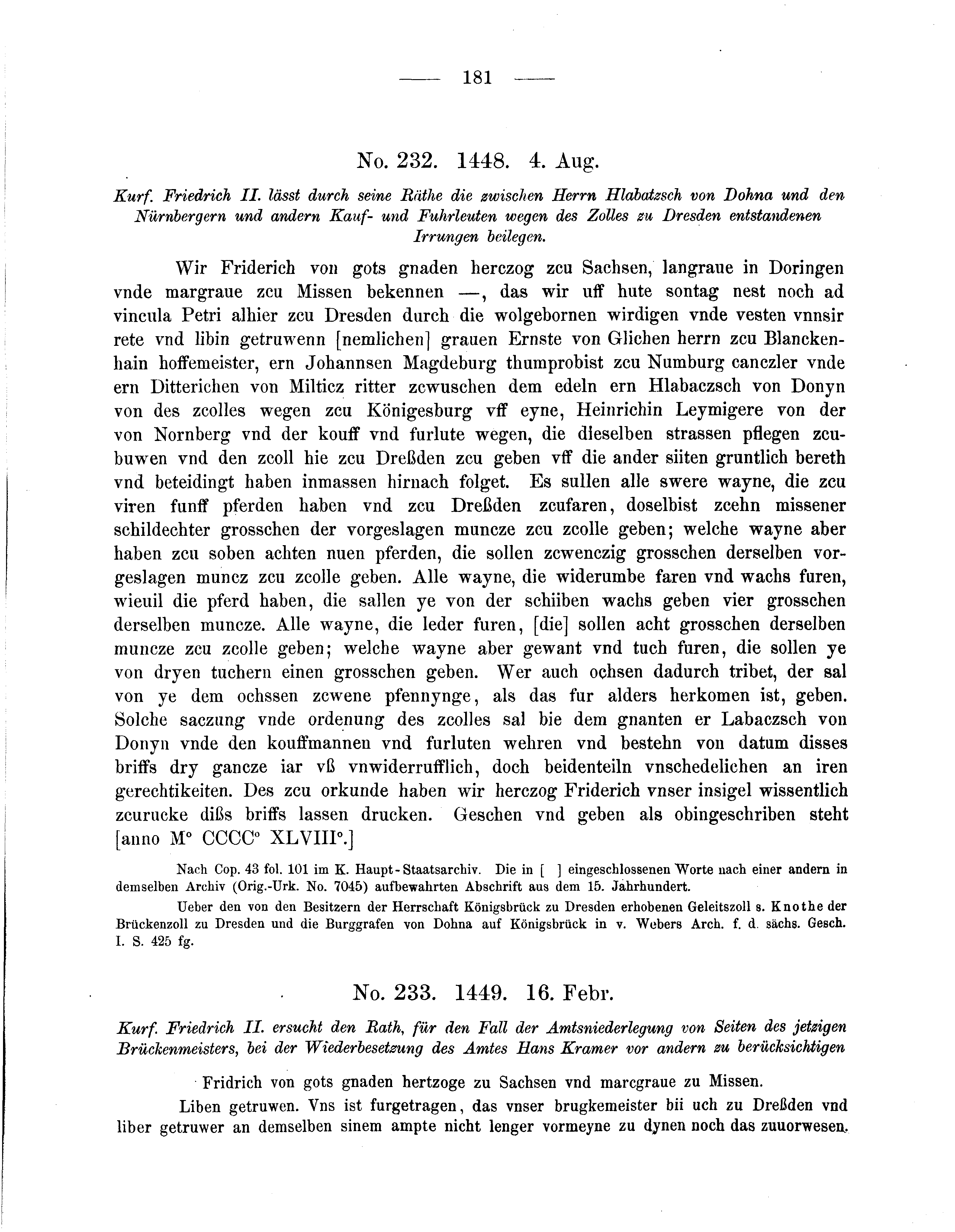 Historische Urkunde Seite 181 aus Band cds2_05