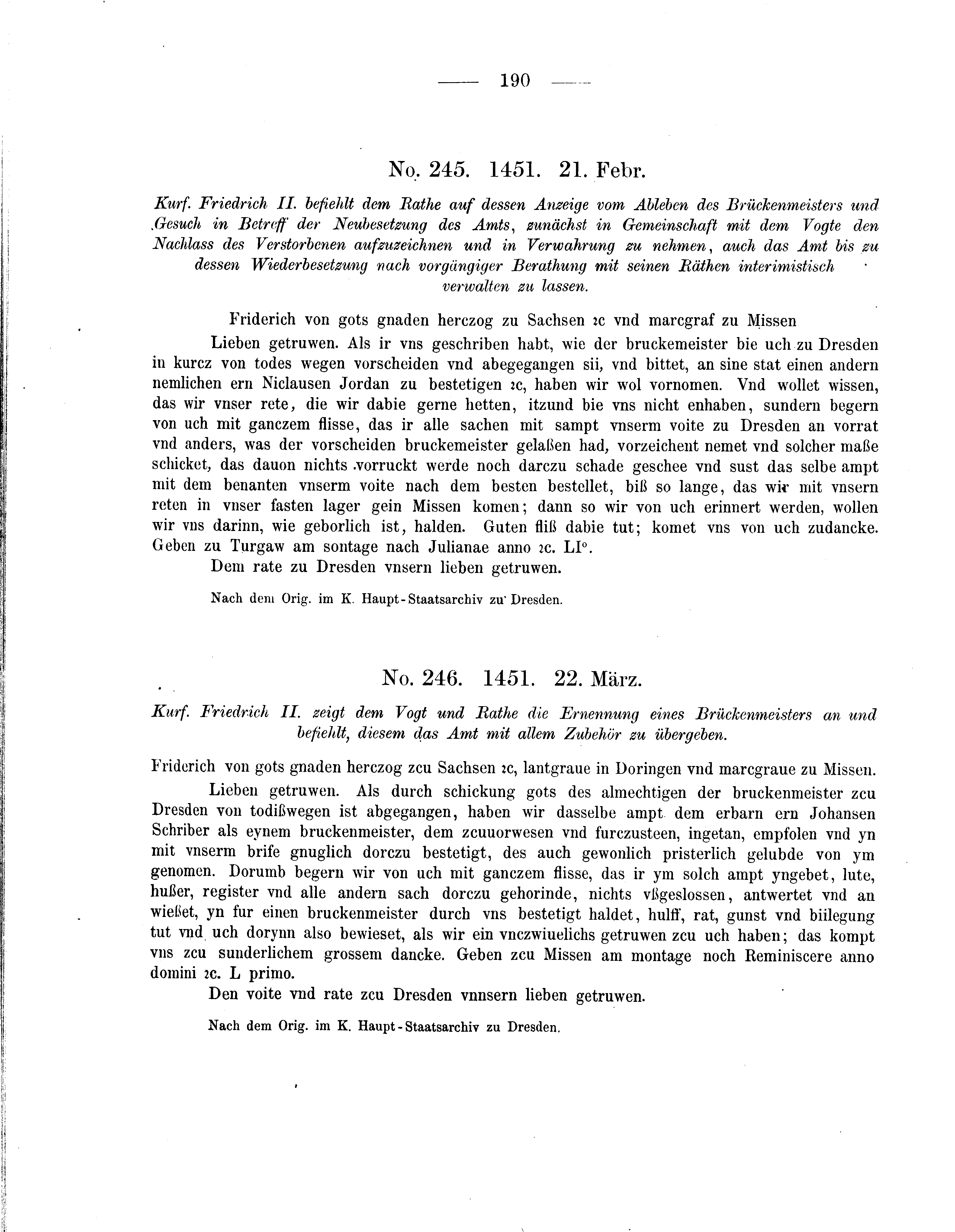 Historische Urkunde Seite 190 aus Band cds2_05