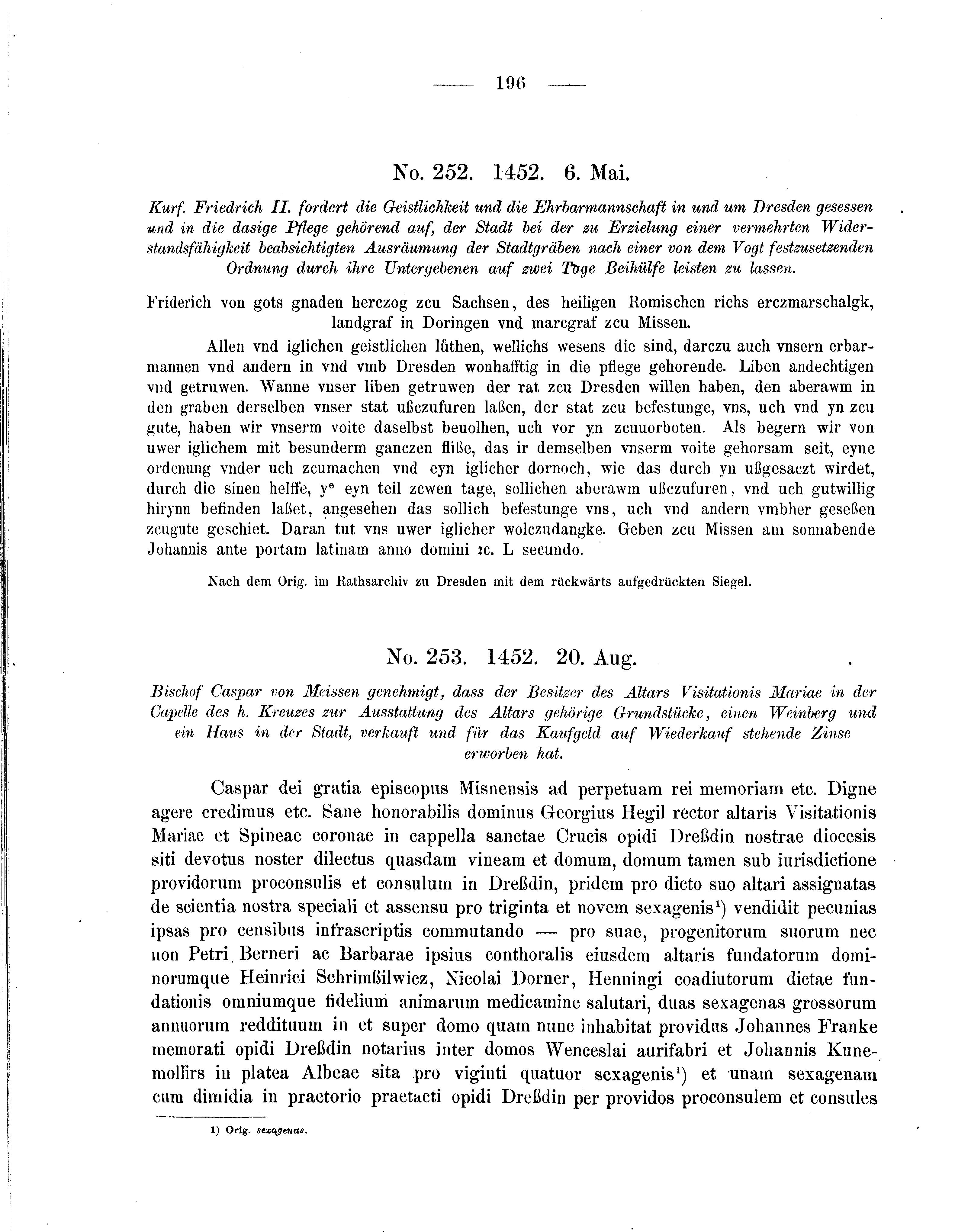 Historische Urkunde Seite 196 aus Band cds2_05