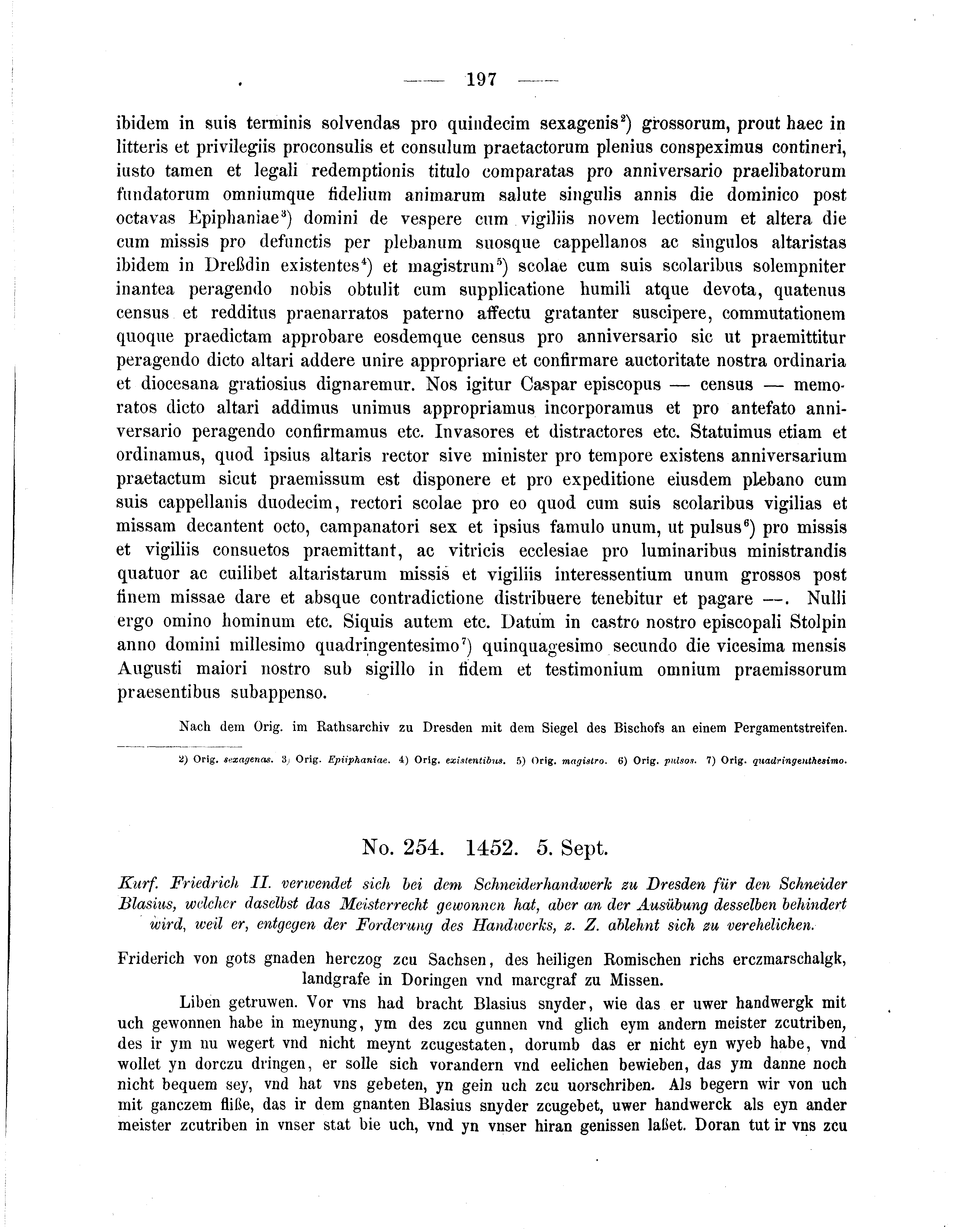 Historische Urkunde Seite 197 aus Band cds2_05