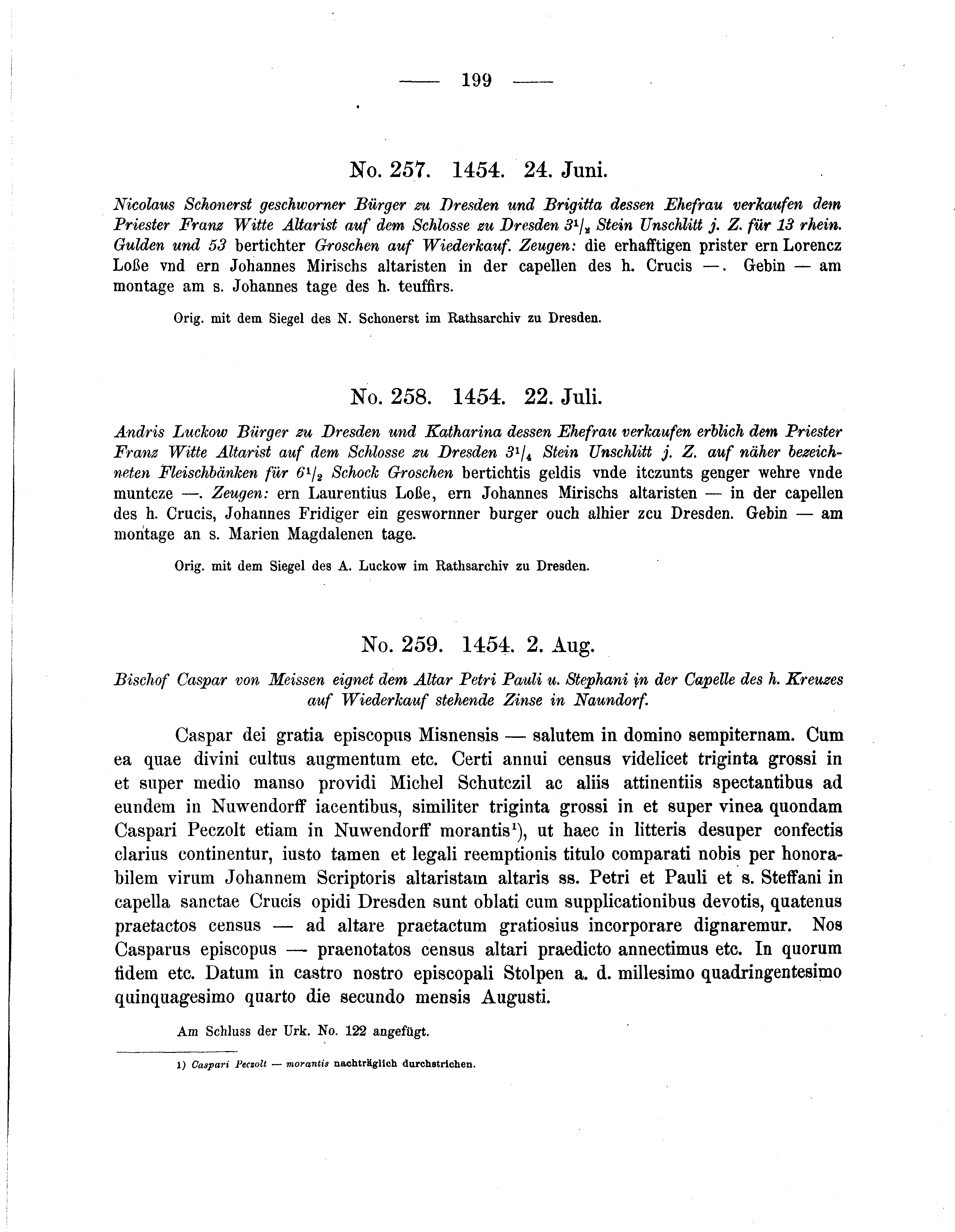 Historische Urkunde Seite 199 aus Band cds2_05