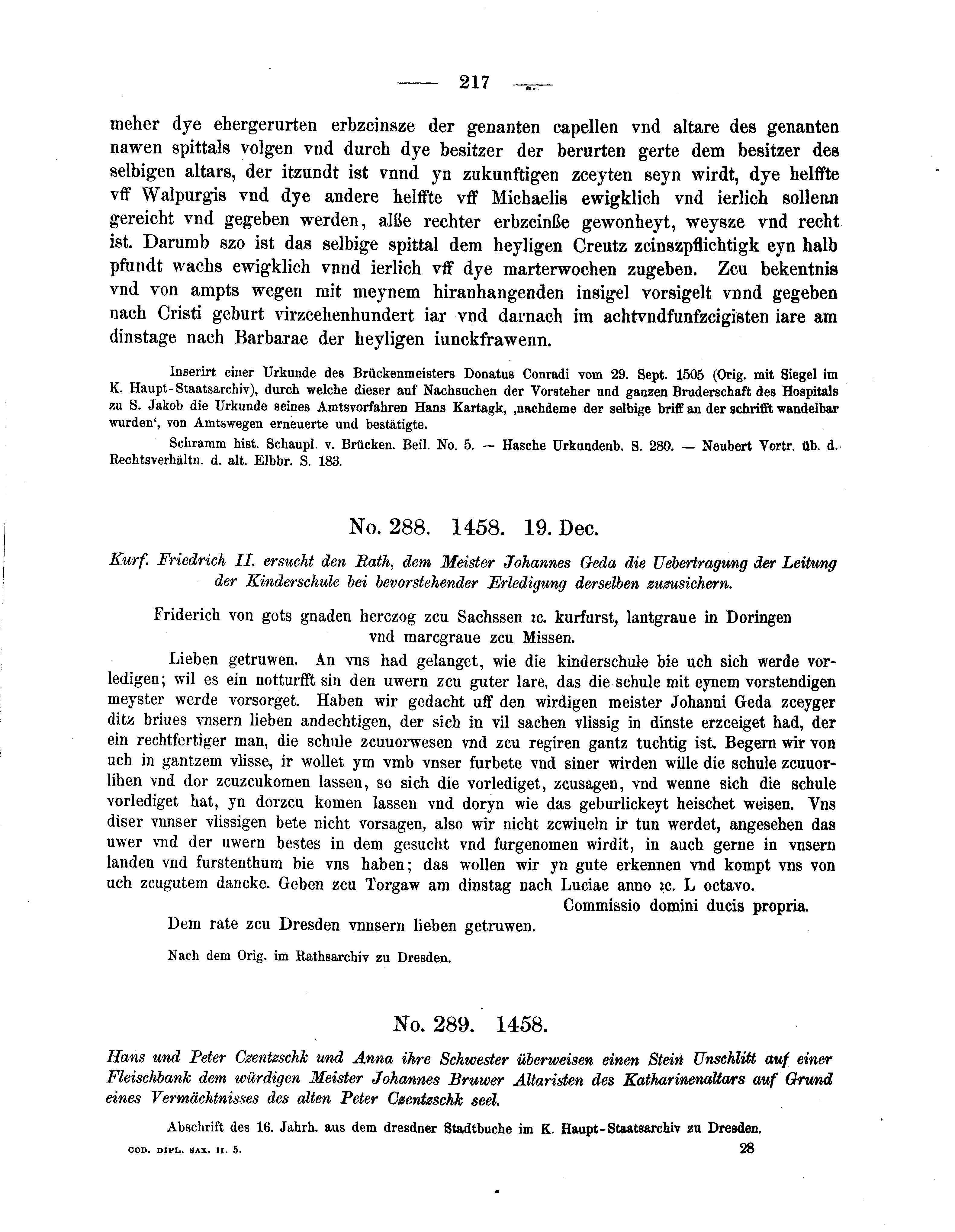 Historische Urkunde Seite 217 aus Band cds2_05