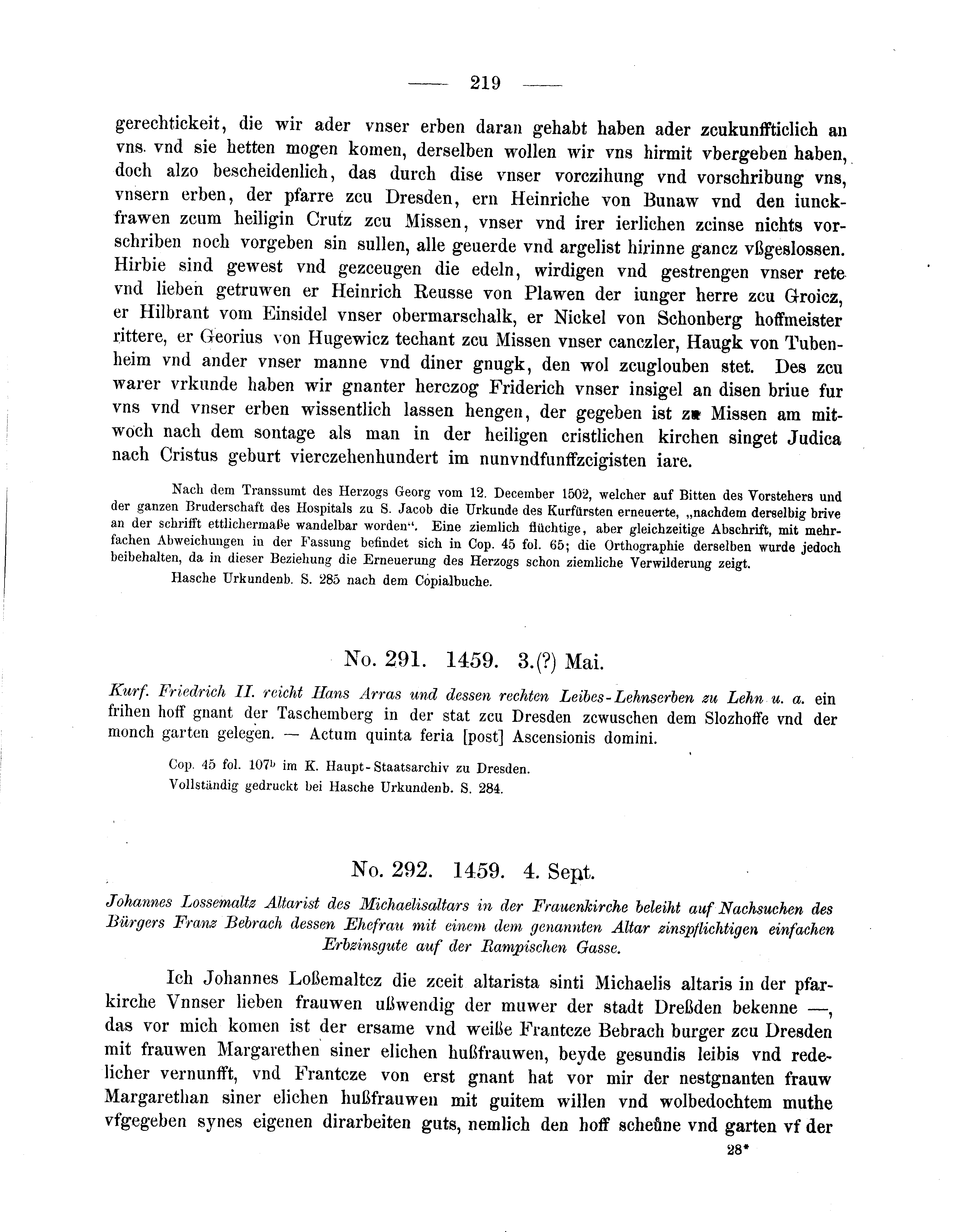 Historische Urkunde Seite 219 aus Band cds2_05