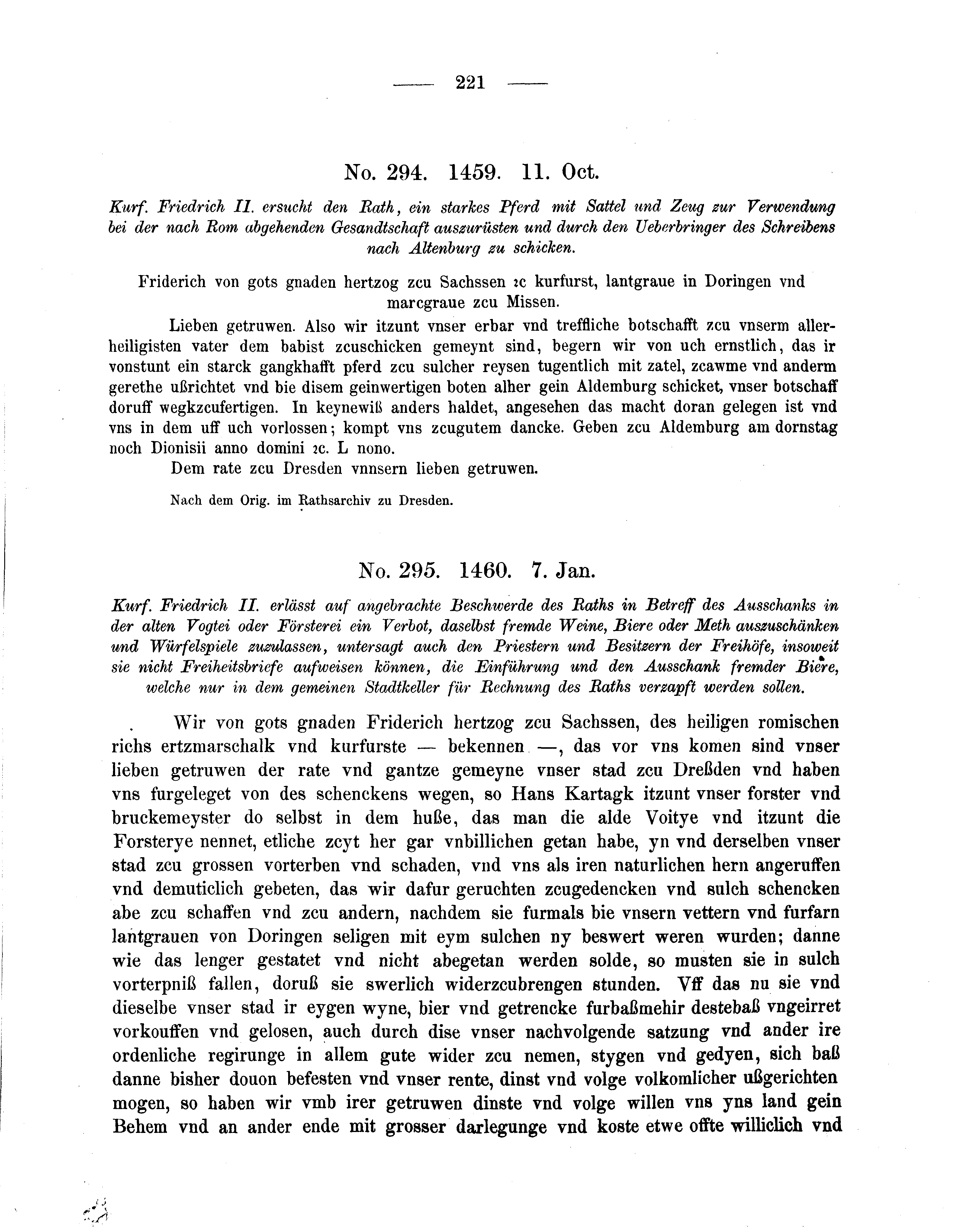 Historische Urkunde Seite 221 aus Band cds2_05