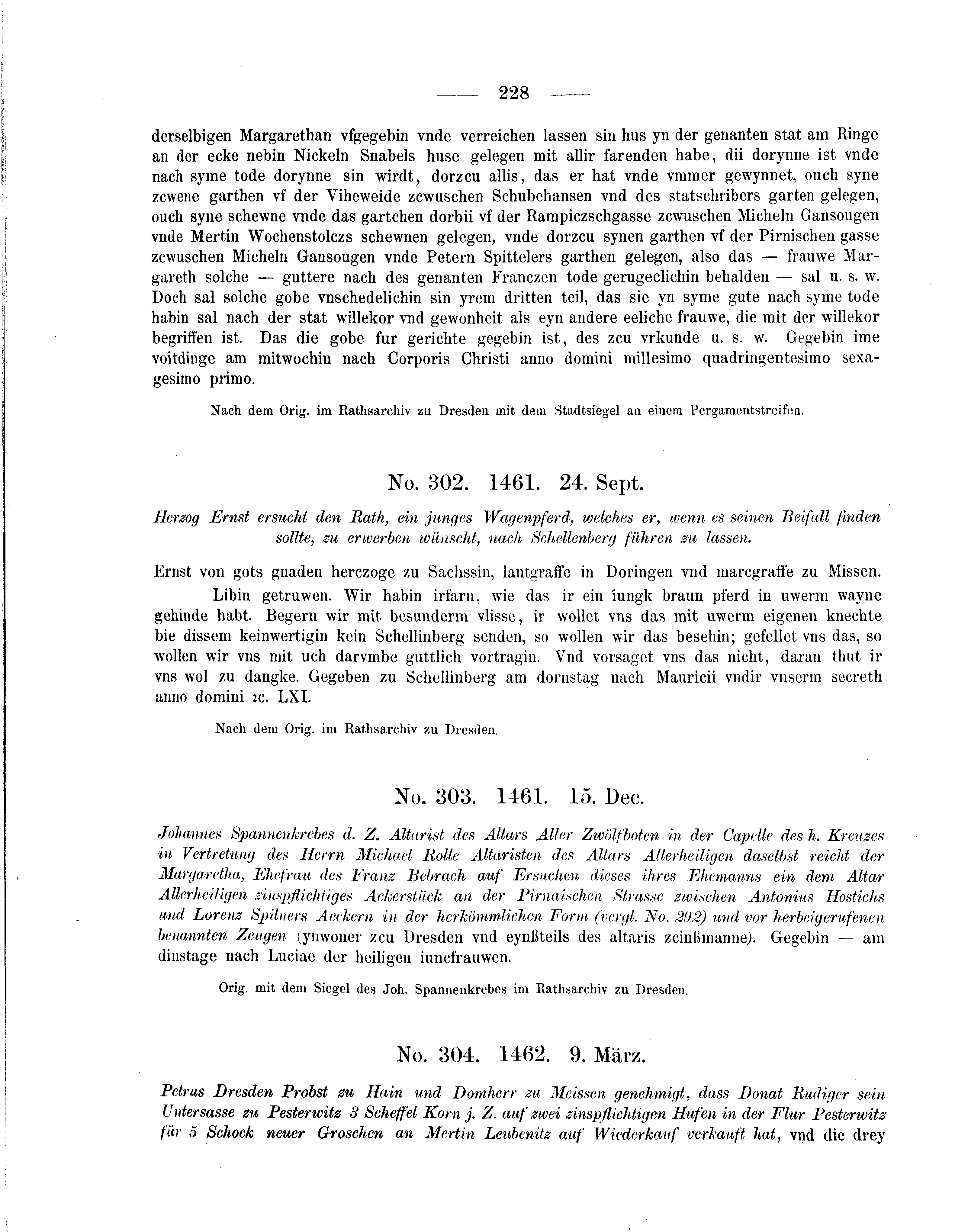 Historische Urkunde Seite 228 aus Band cds2_05