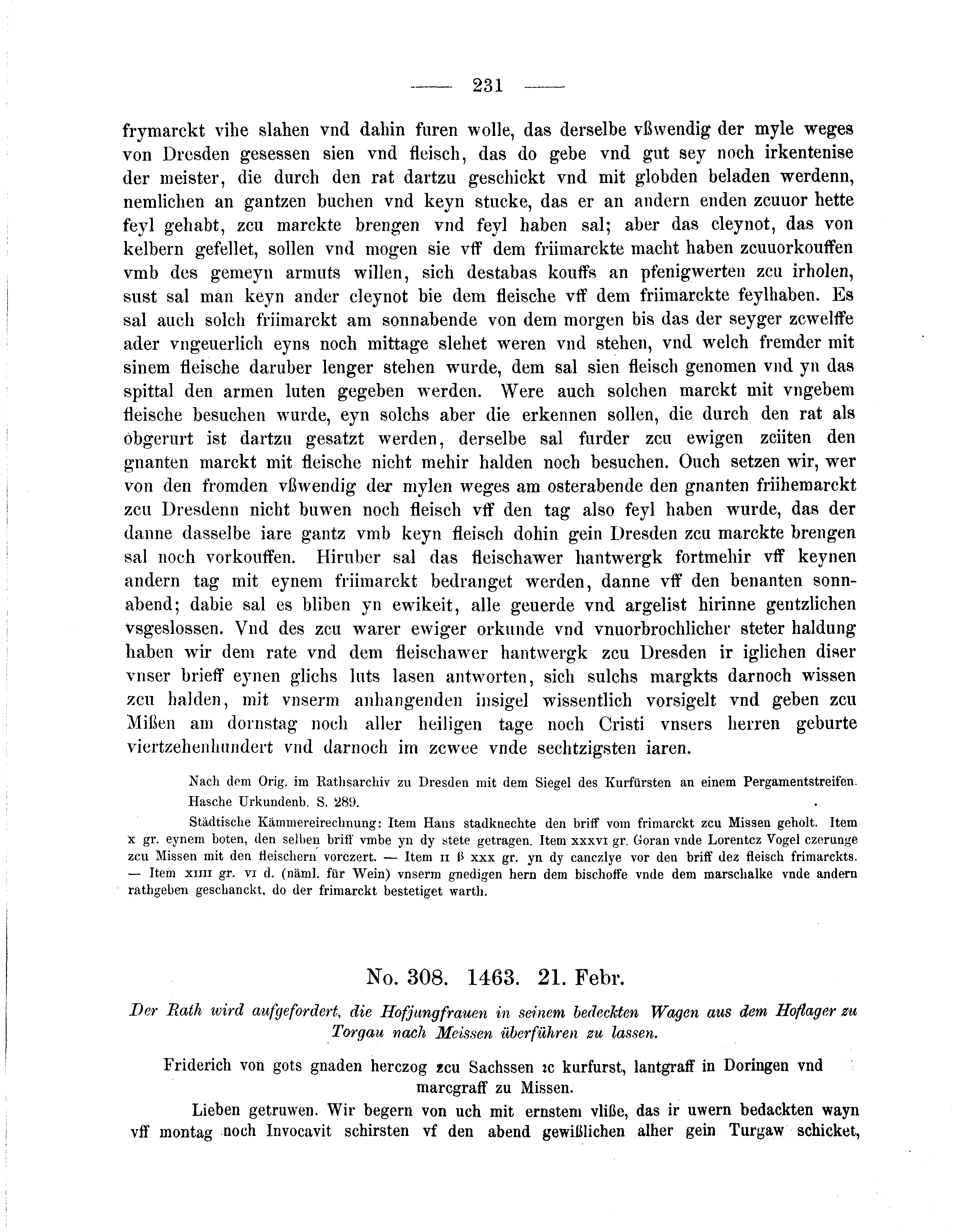 Historische Urkunde Seite 231 aus Band cds2_05