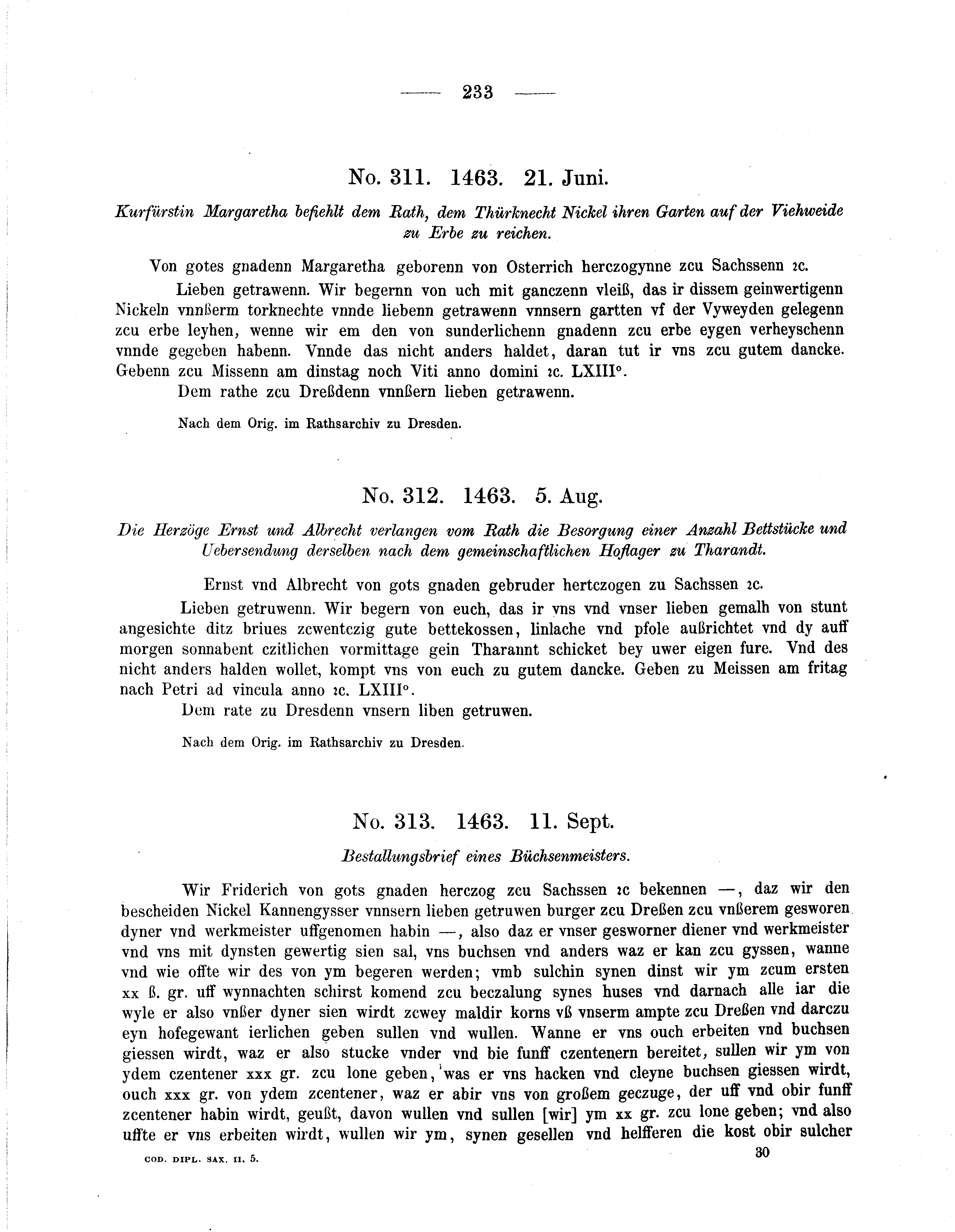 Historische Urkunde Seite 233 aus Band cds2_05