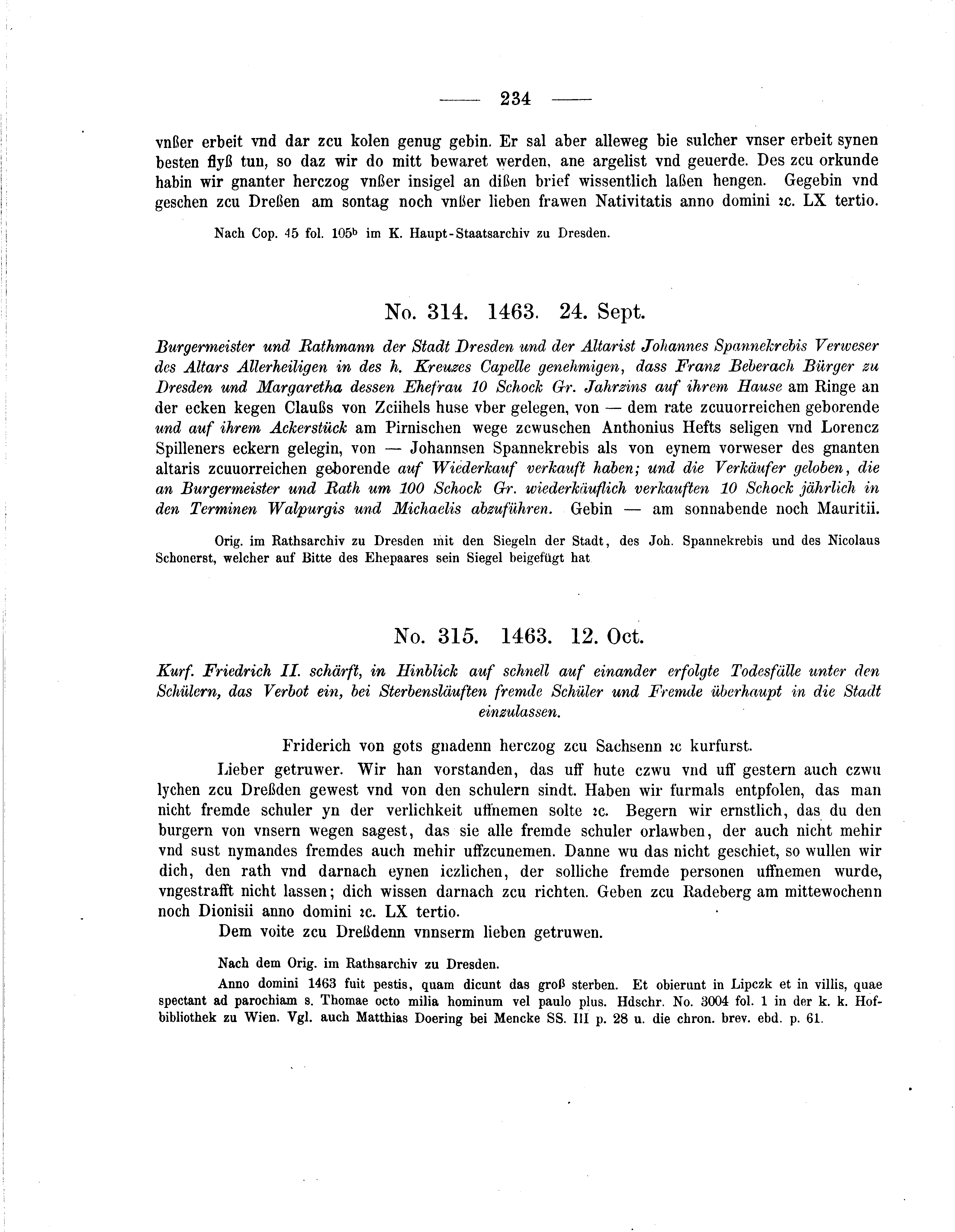 Historische Urkunde Seite 234 aus Band cds2_05