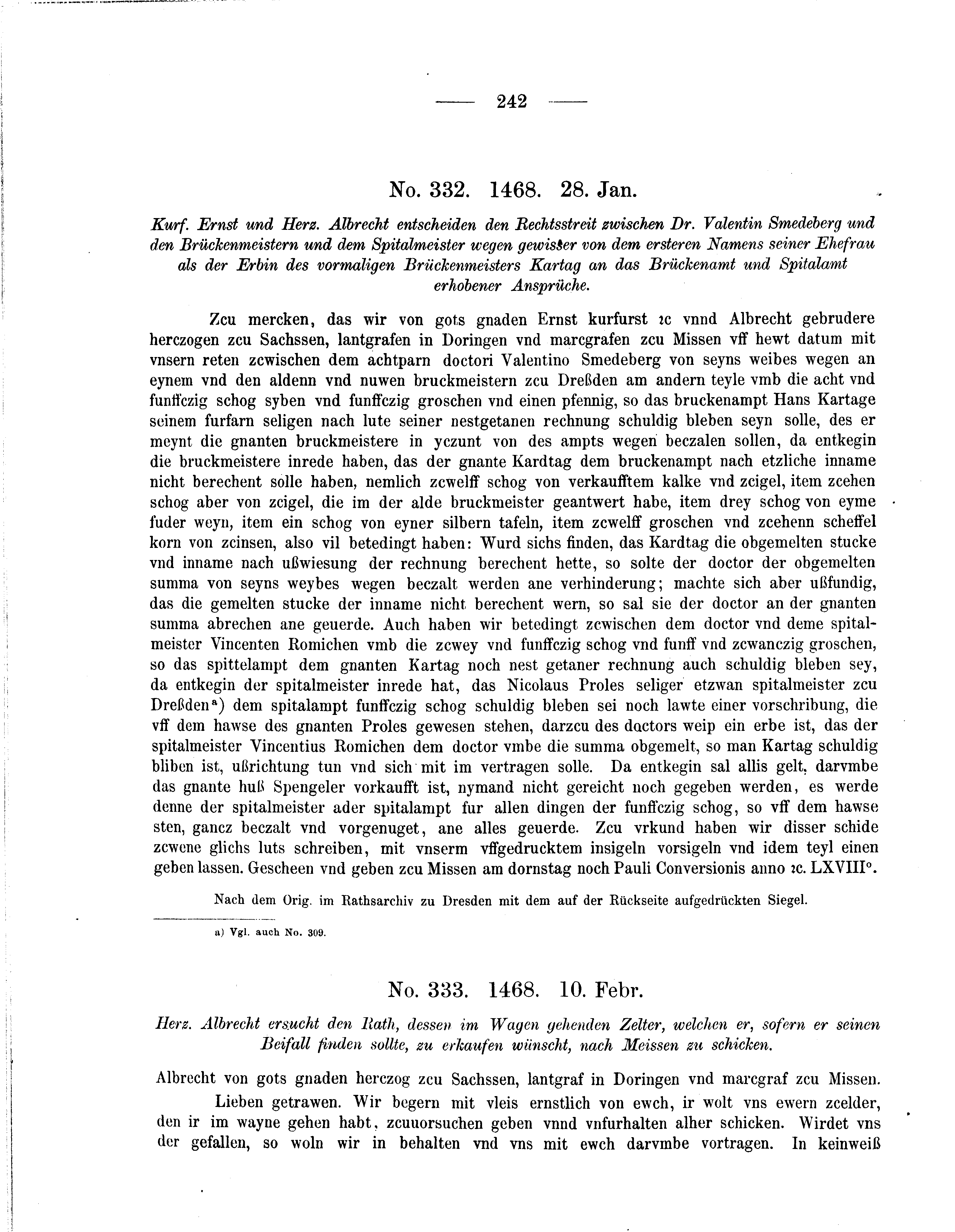 Historische Urkunde Seite 242 aus Band cds2_05