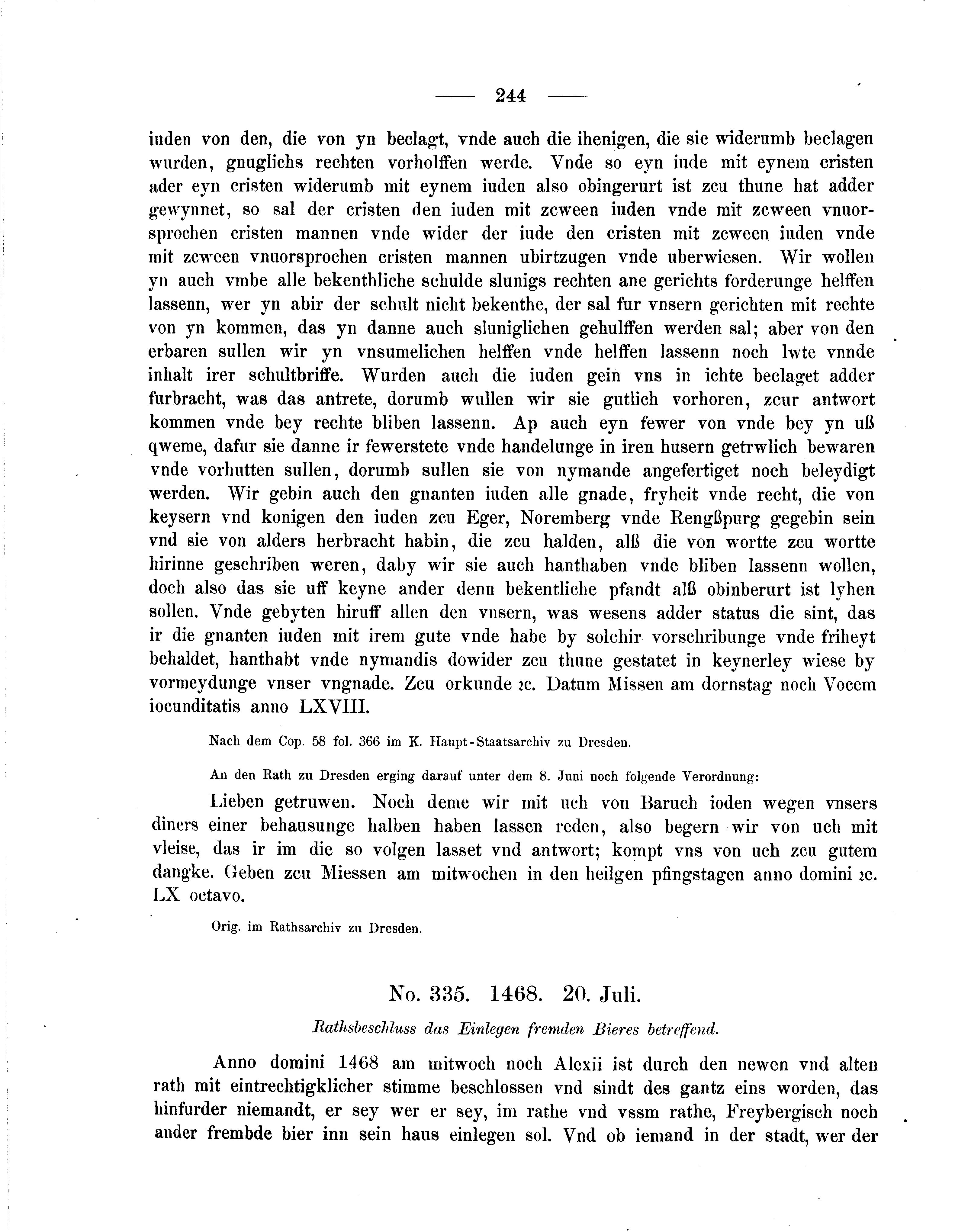 Historische Urkunde Seite 244 aus Band cds2_05