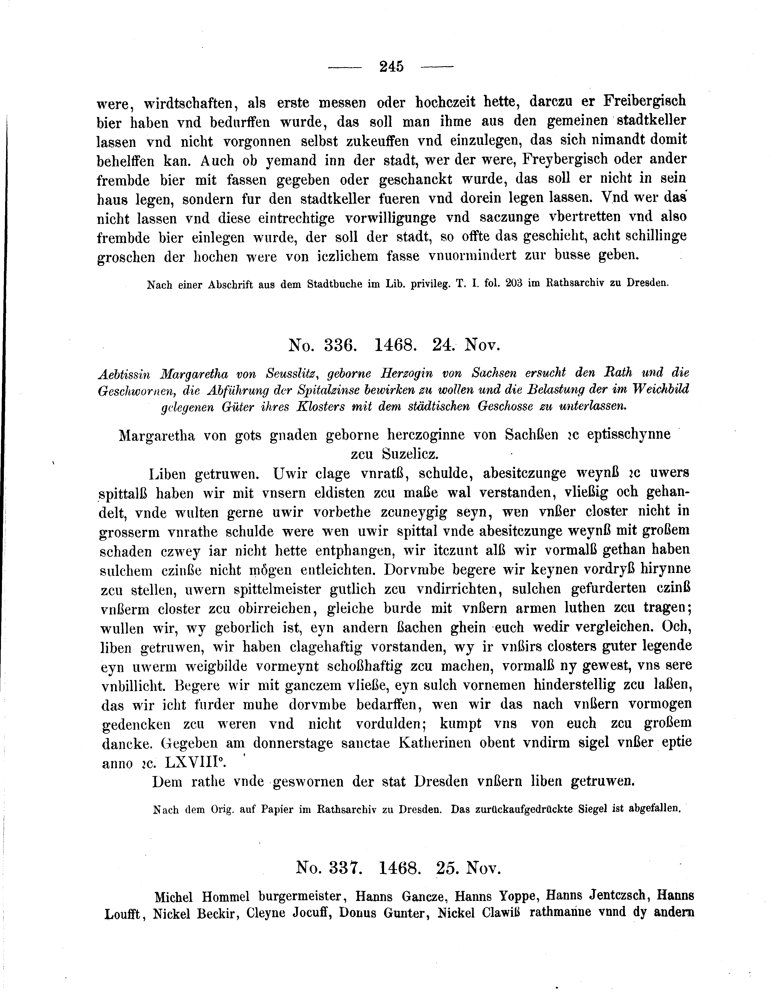 Historische Urkunde Seite 245 aus Band cds2_05