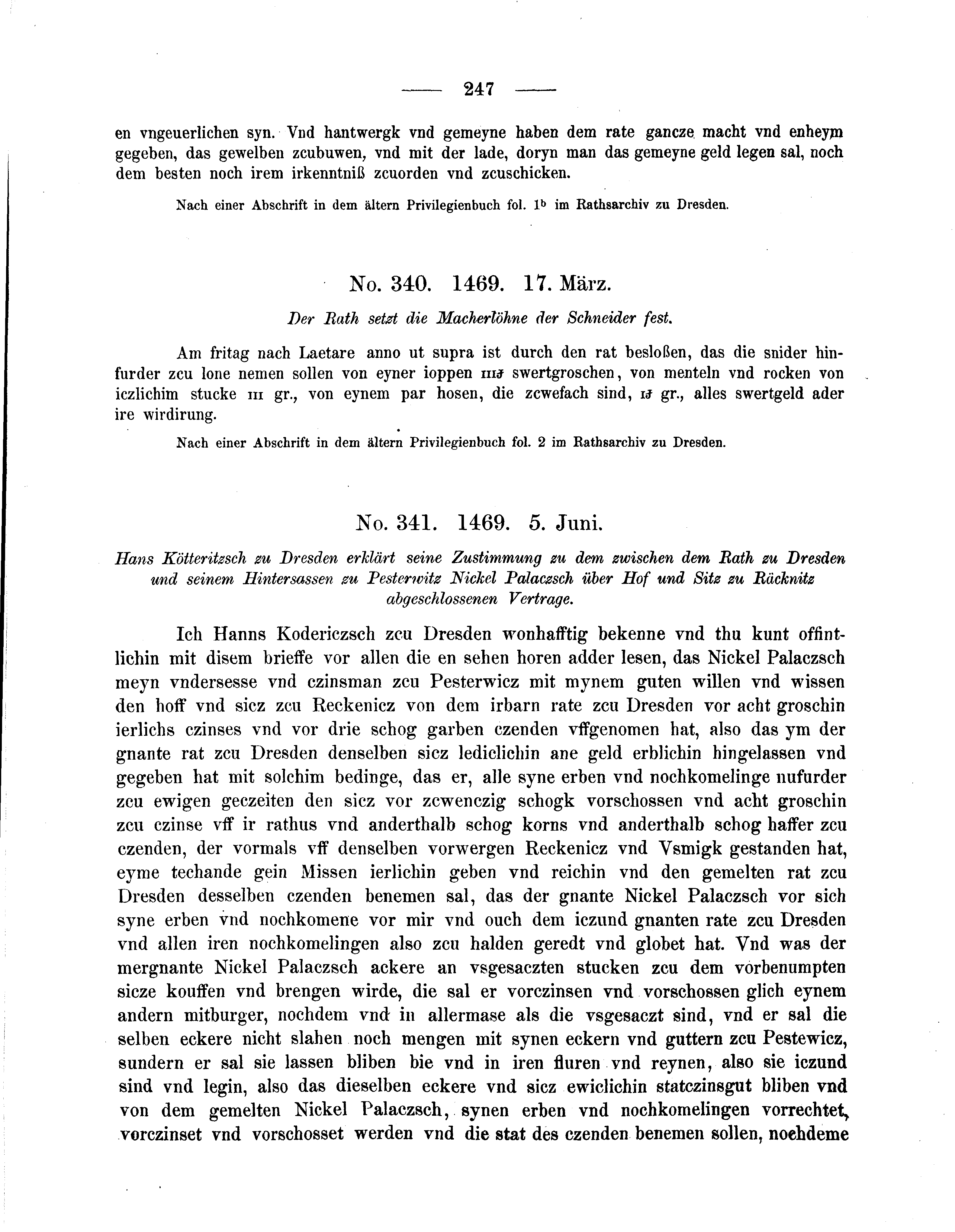 Historische Urkunde Seite 247 aus Band cds2_05