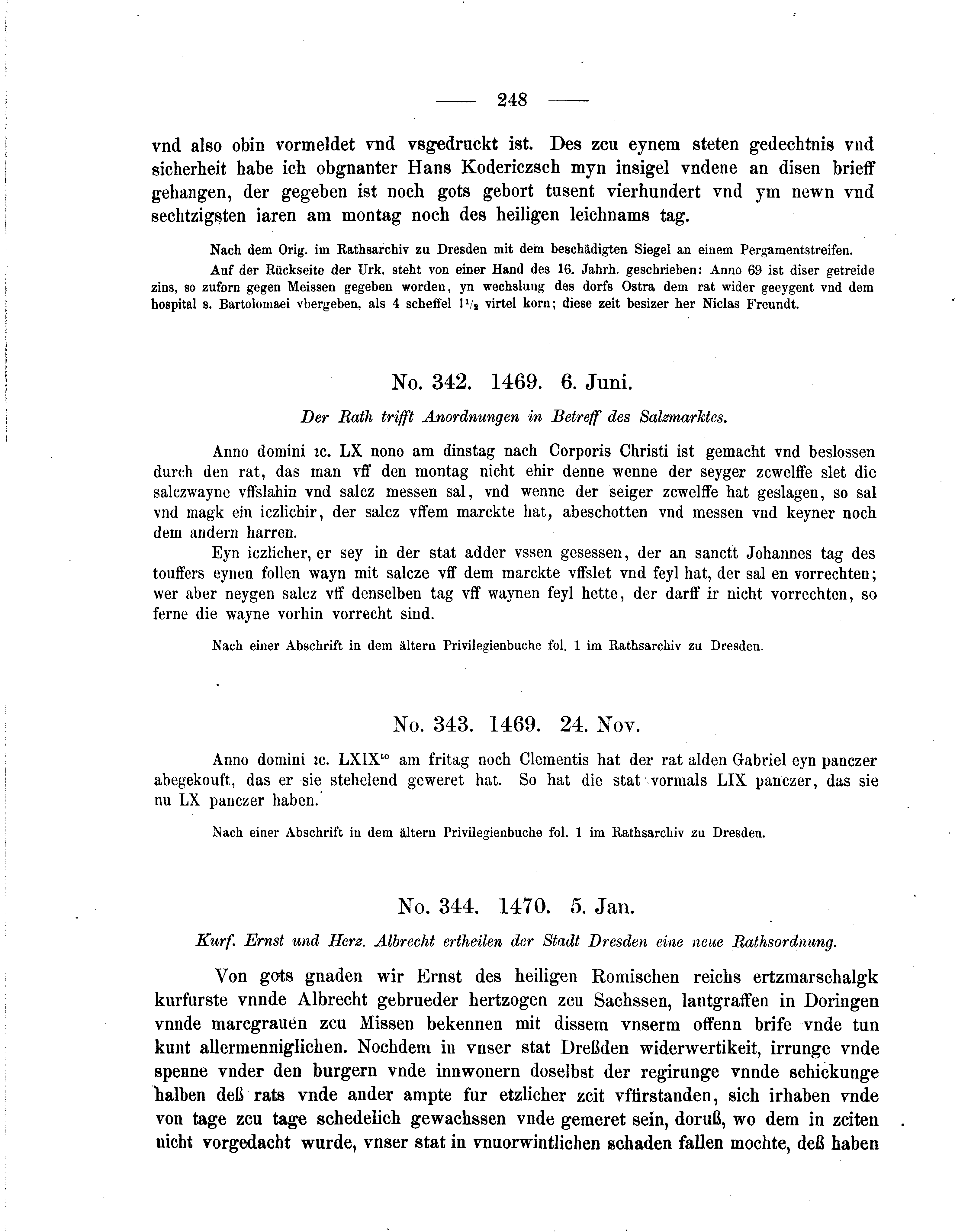 Historische Urkunde Seite 248 aus Band cds2_05