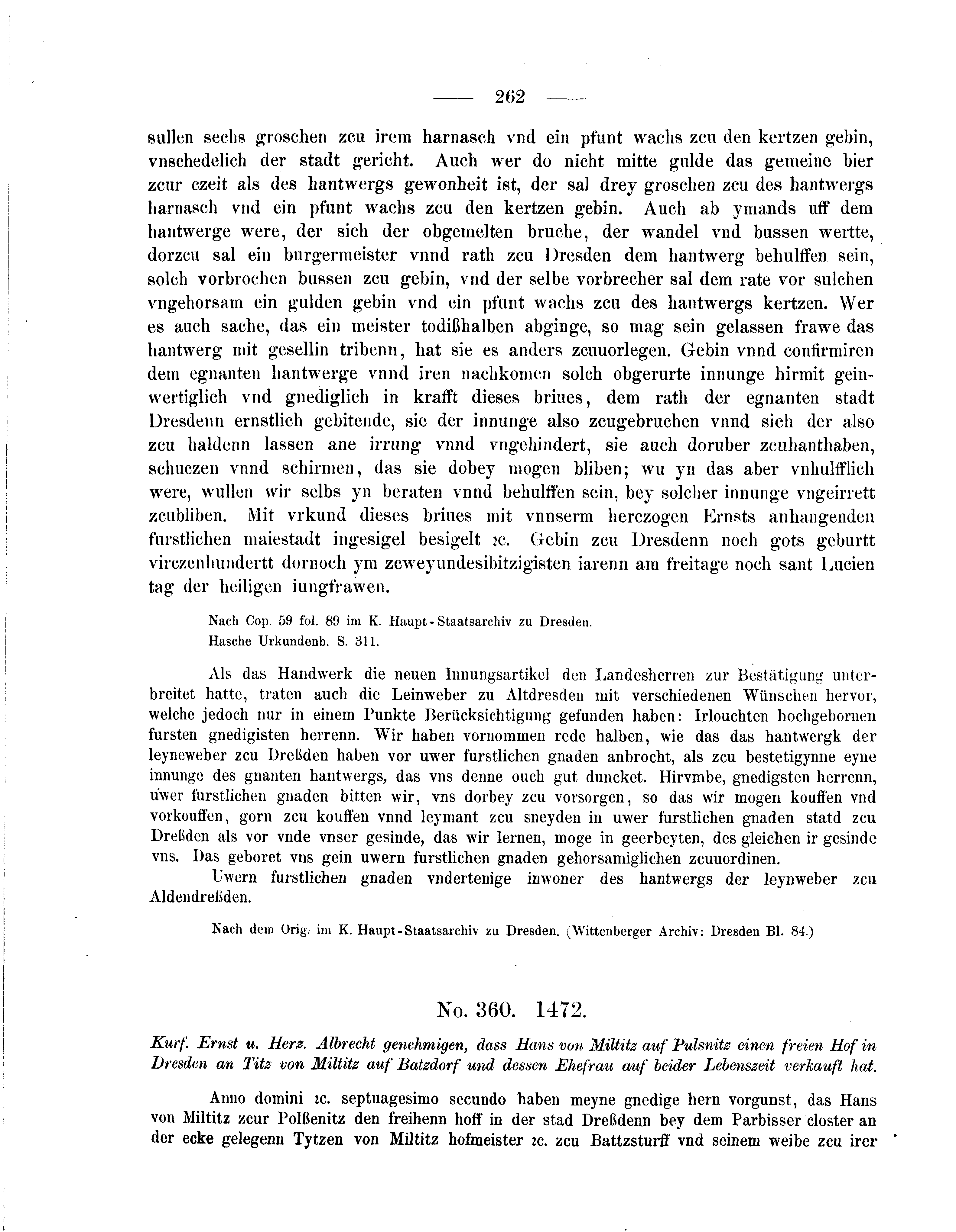 Historische Urkunde Seite 262 aus Band cds2_05