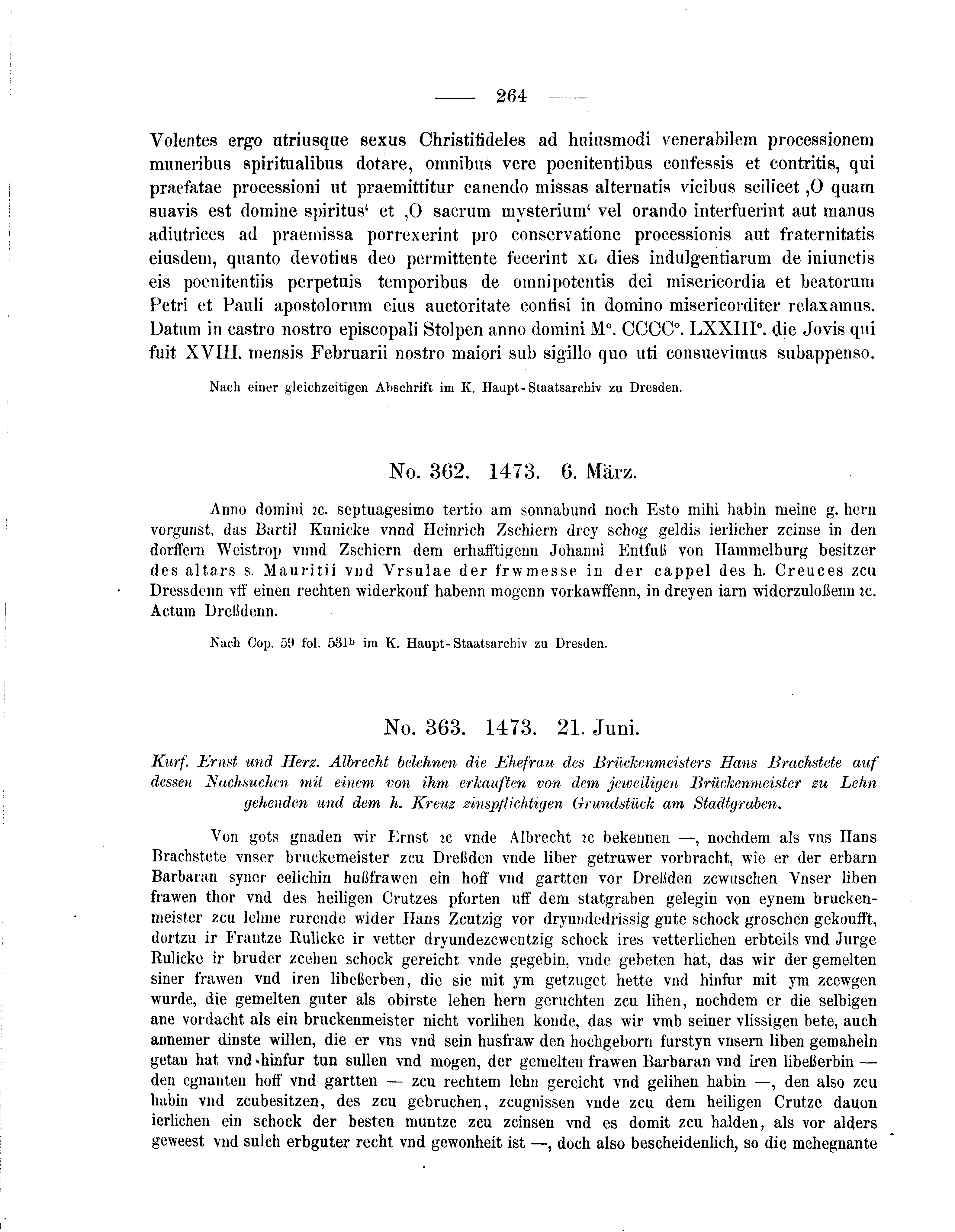 Historische Urkunde Seite 264 aus Band cds2_05