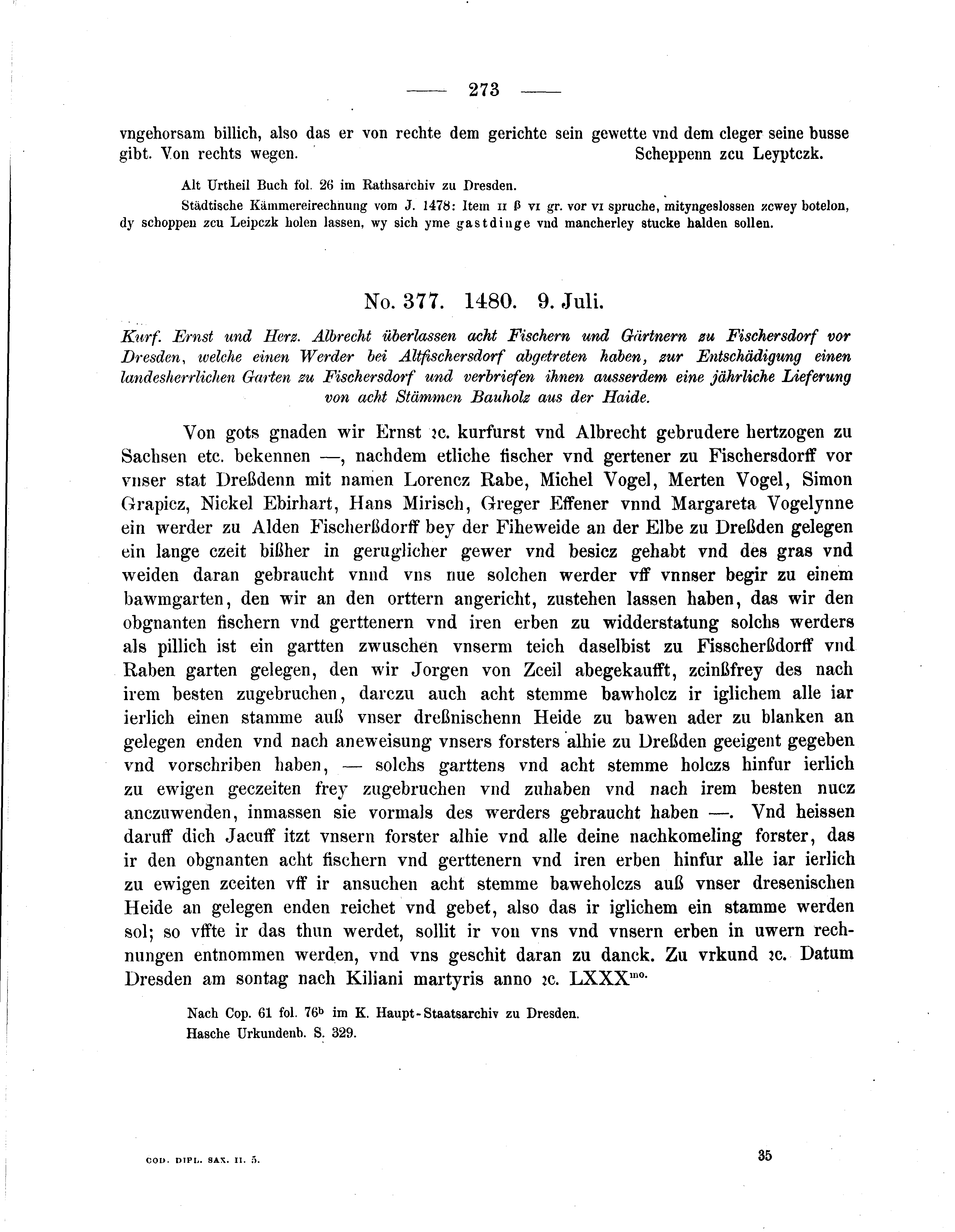 Historische Urkunde Seite 273 aus Band cds2_05