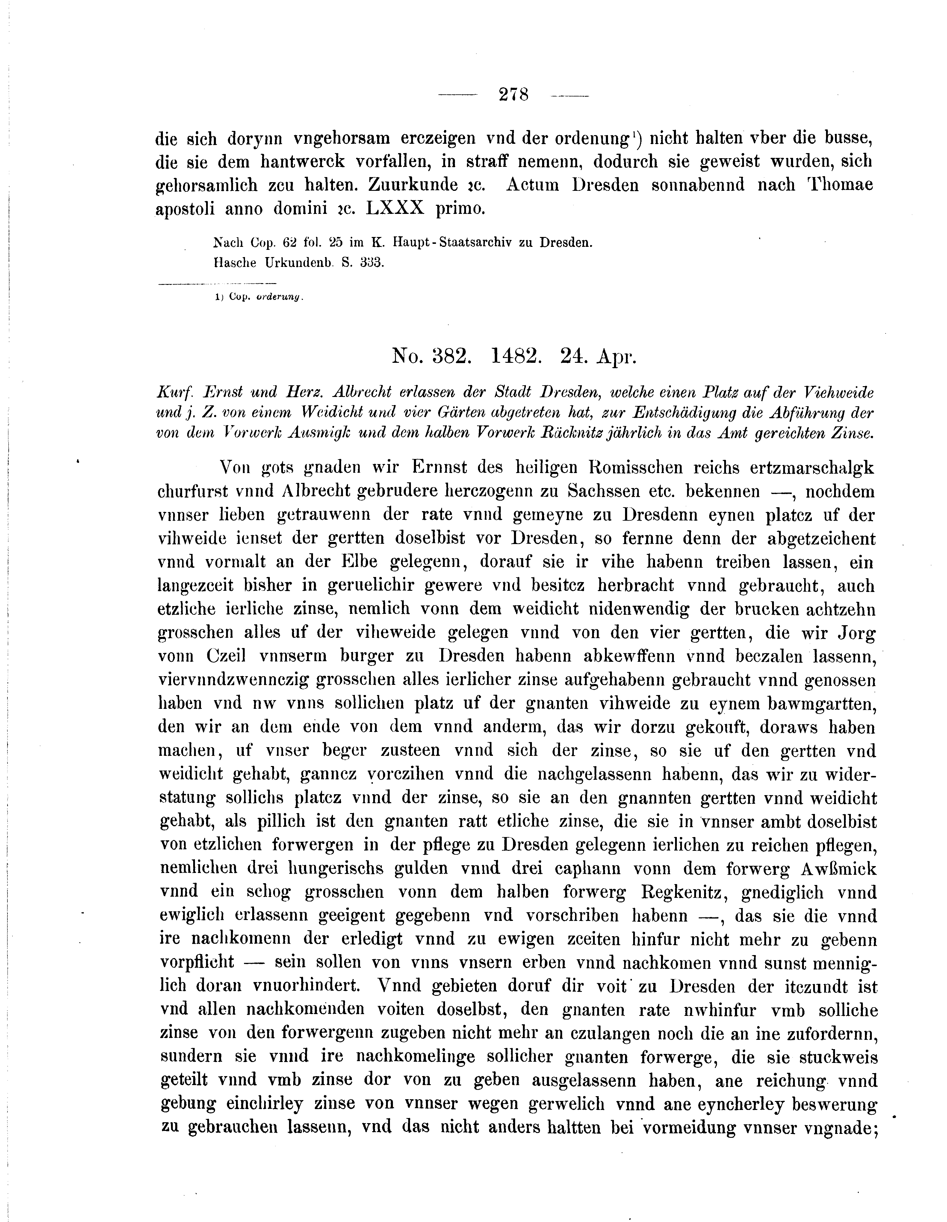 Historische Urkunde Seite 278 aus Band cds2_05