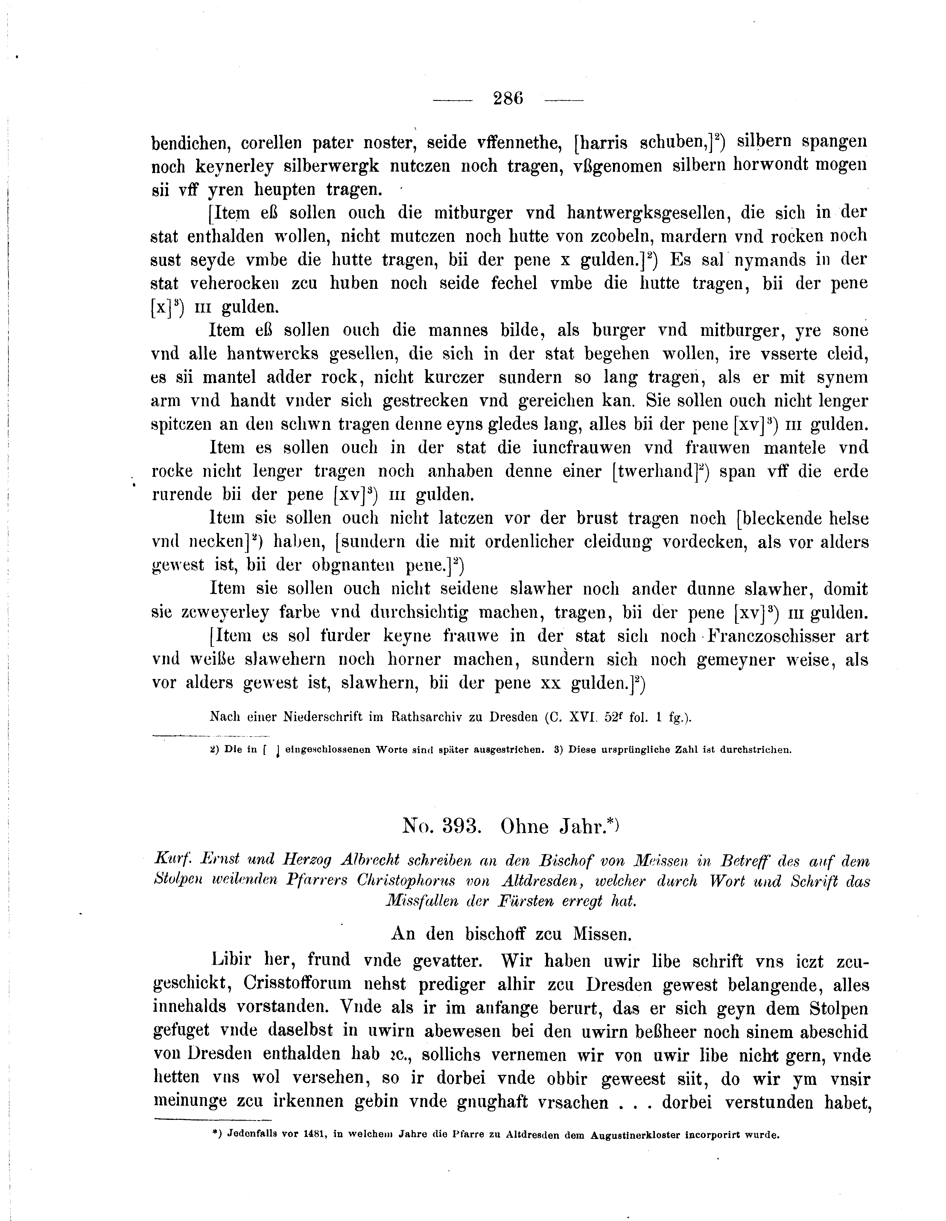 Historische Urkunde Seite 286 aus Band cds2_05