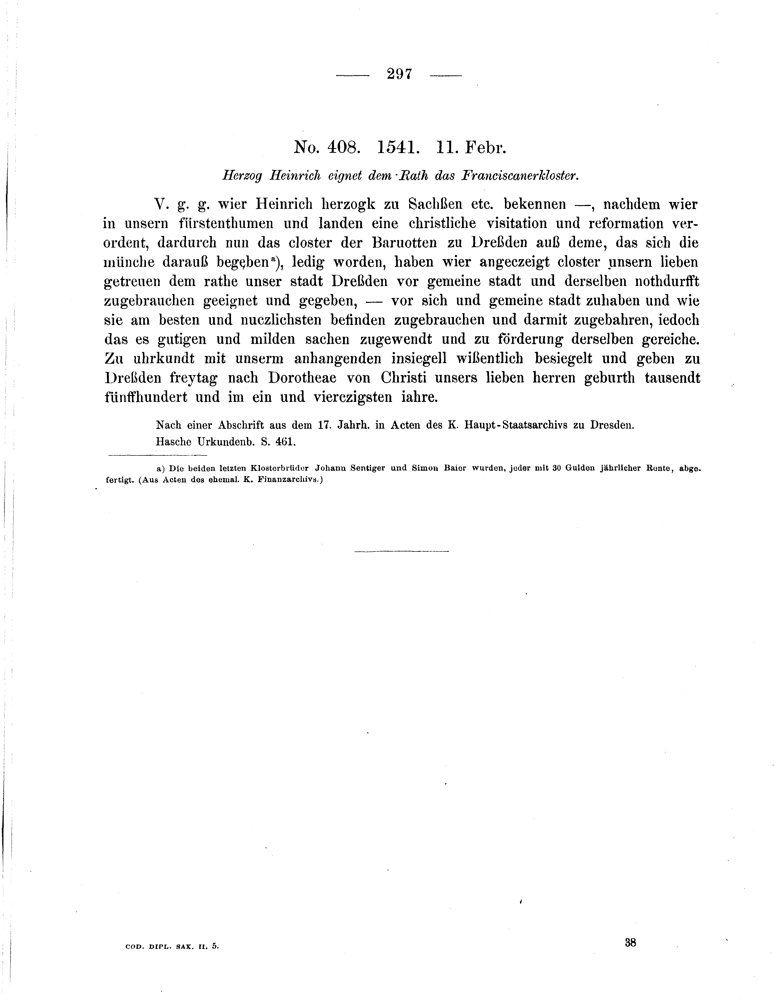 Historische Urkunde Seite 297 aus Band cds2_05