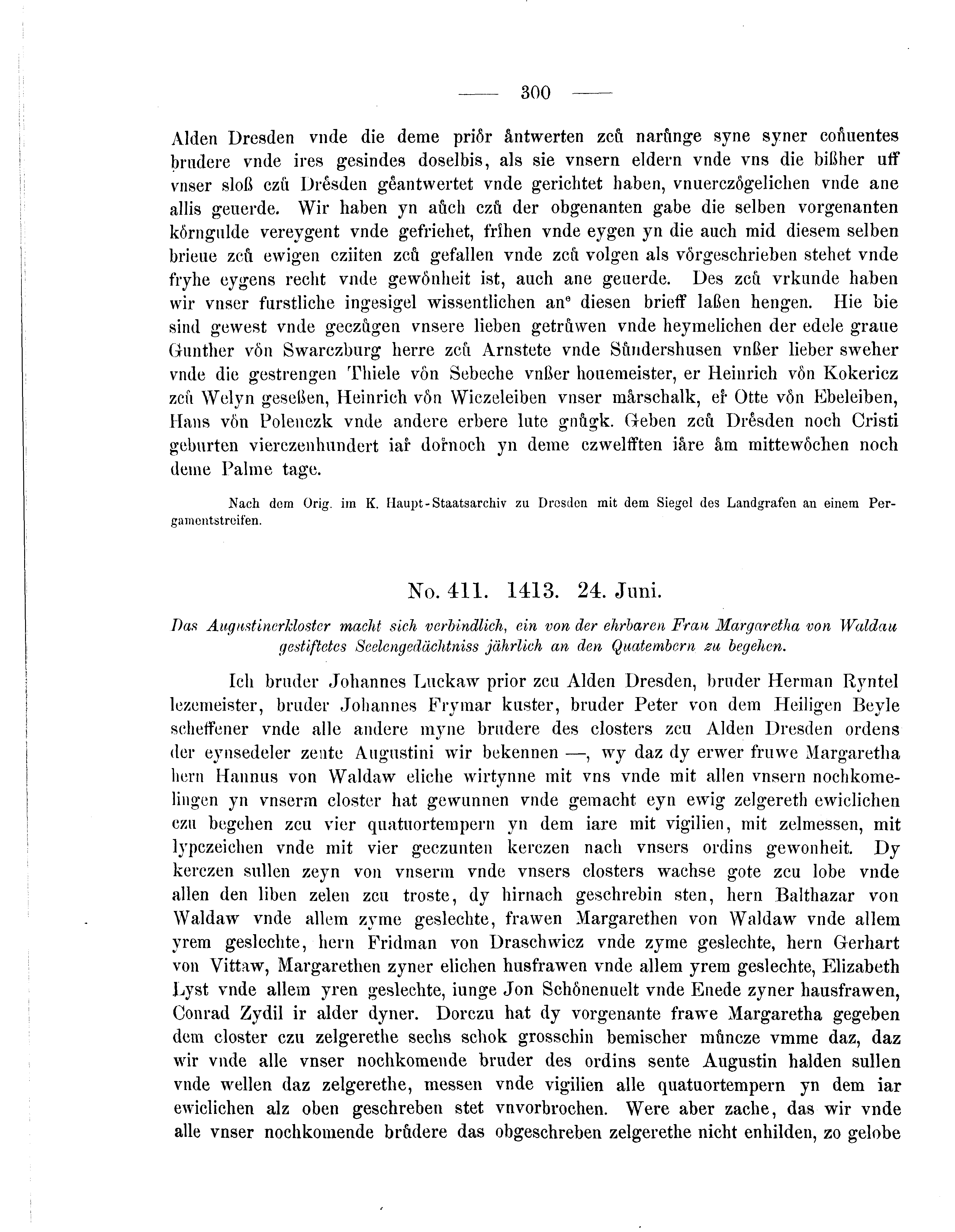 Historische Urkunde Seite 300 aus Band cds2_05