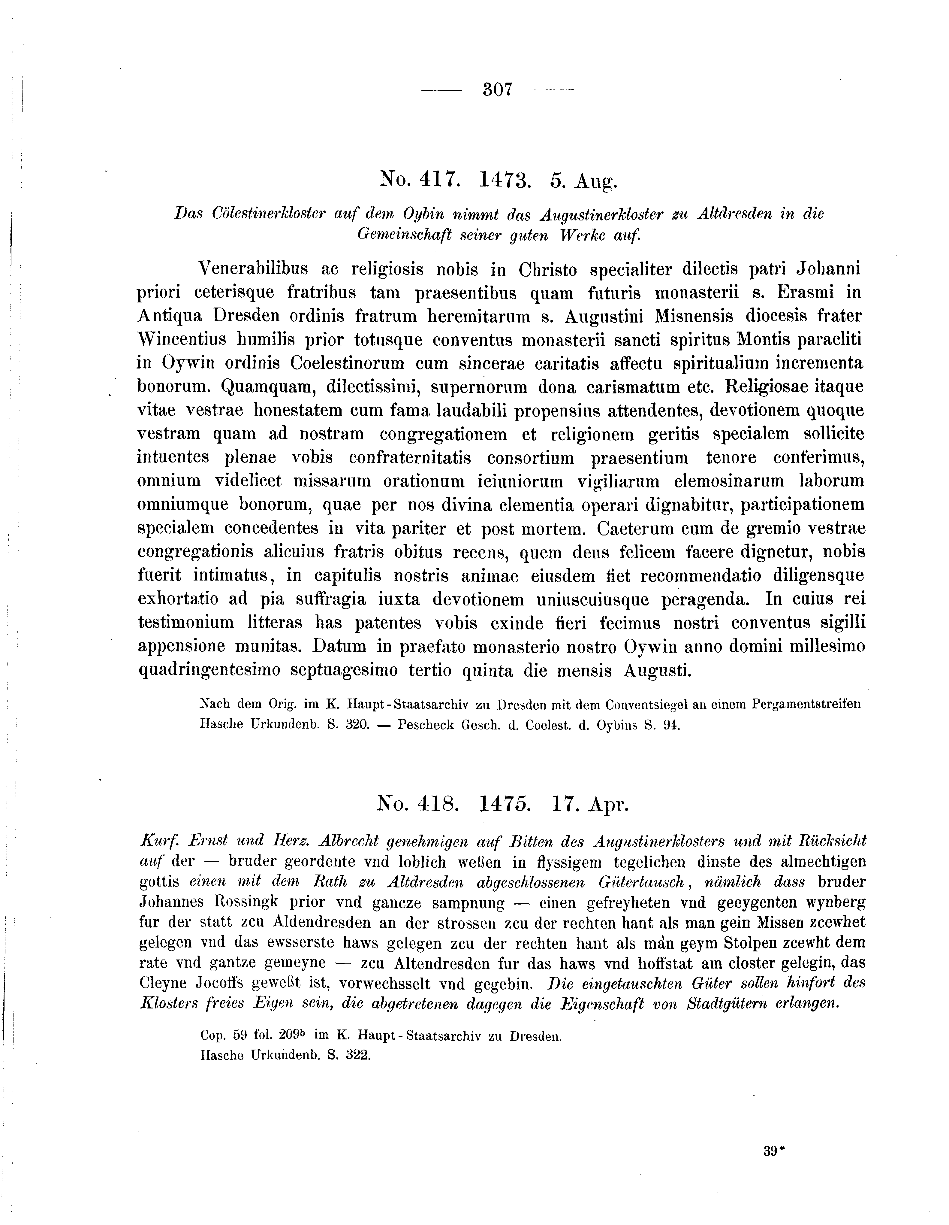 Historische Urkunde Seite 307 aus Band cds2_05