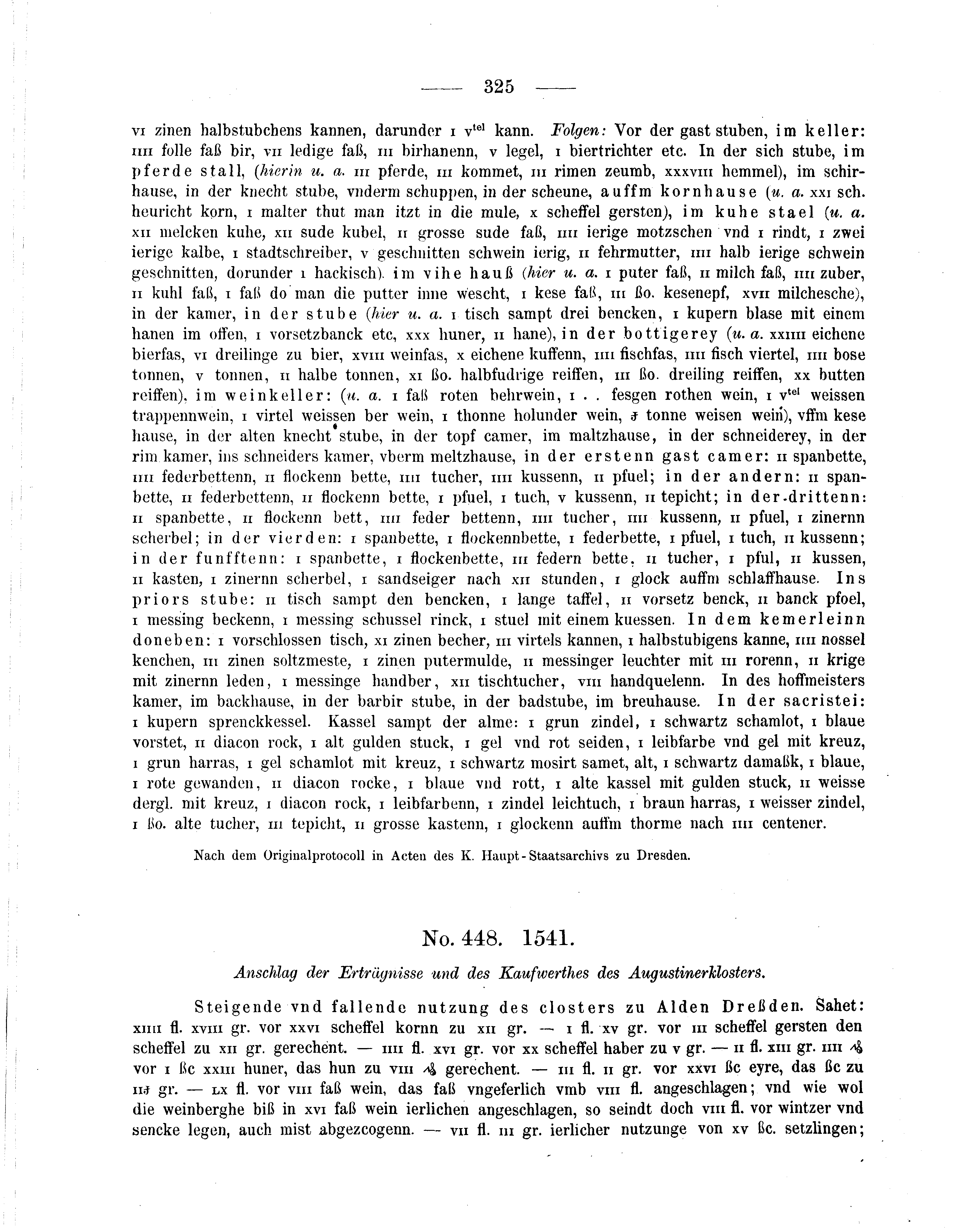 Historische Urkunde Seite 325 aus Band cds2_05