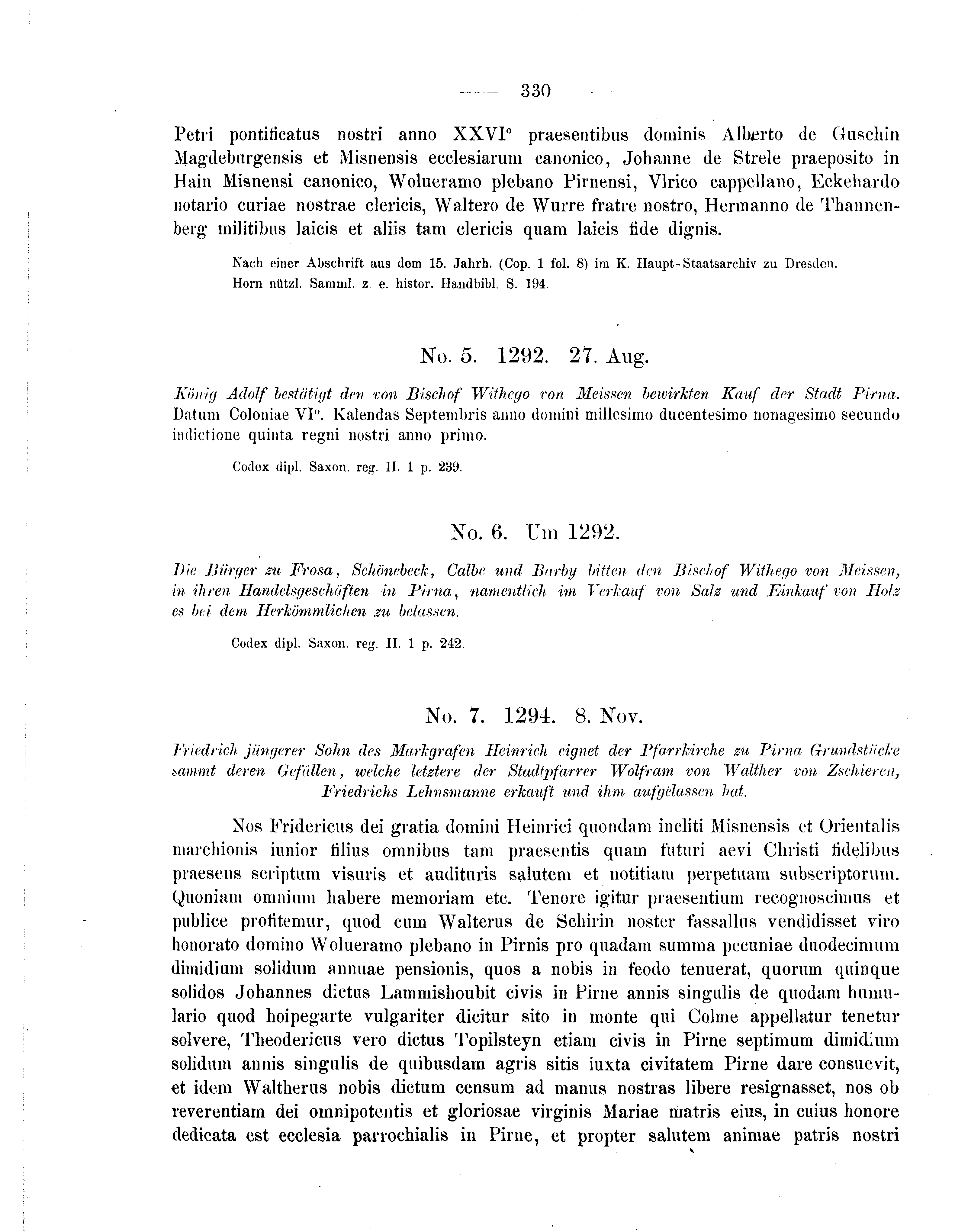 Historische Urkunde Seite 330 aus Band cds2_05