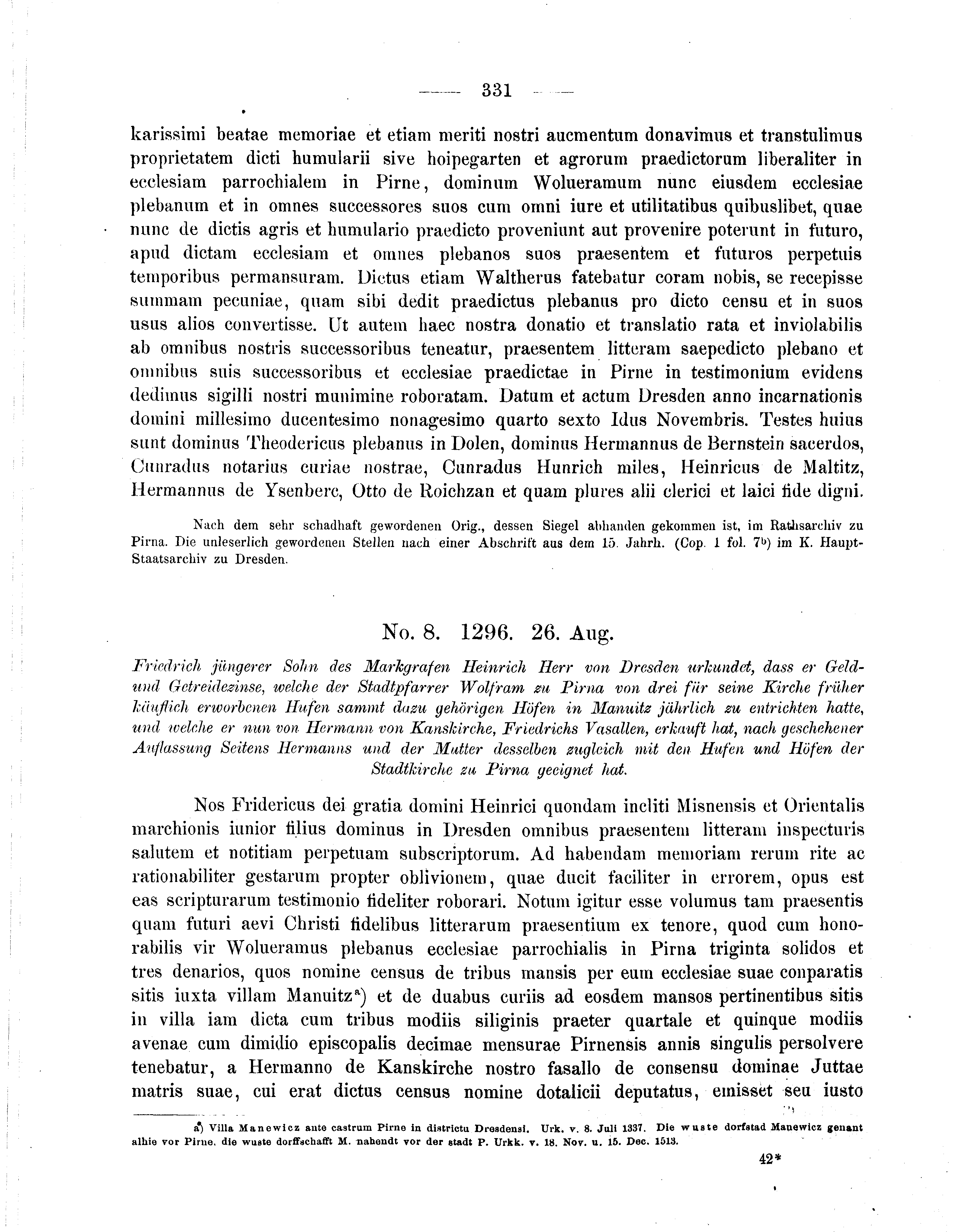 Historische Urkunde Seite 331 aus Band cds2_05
