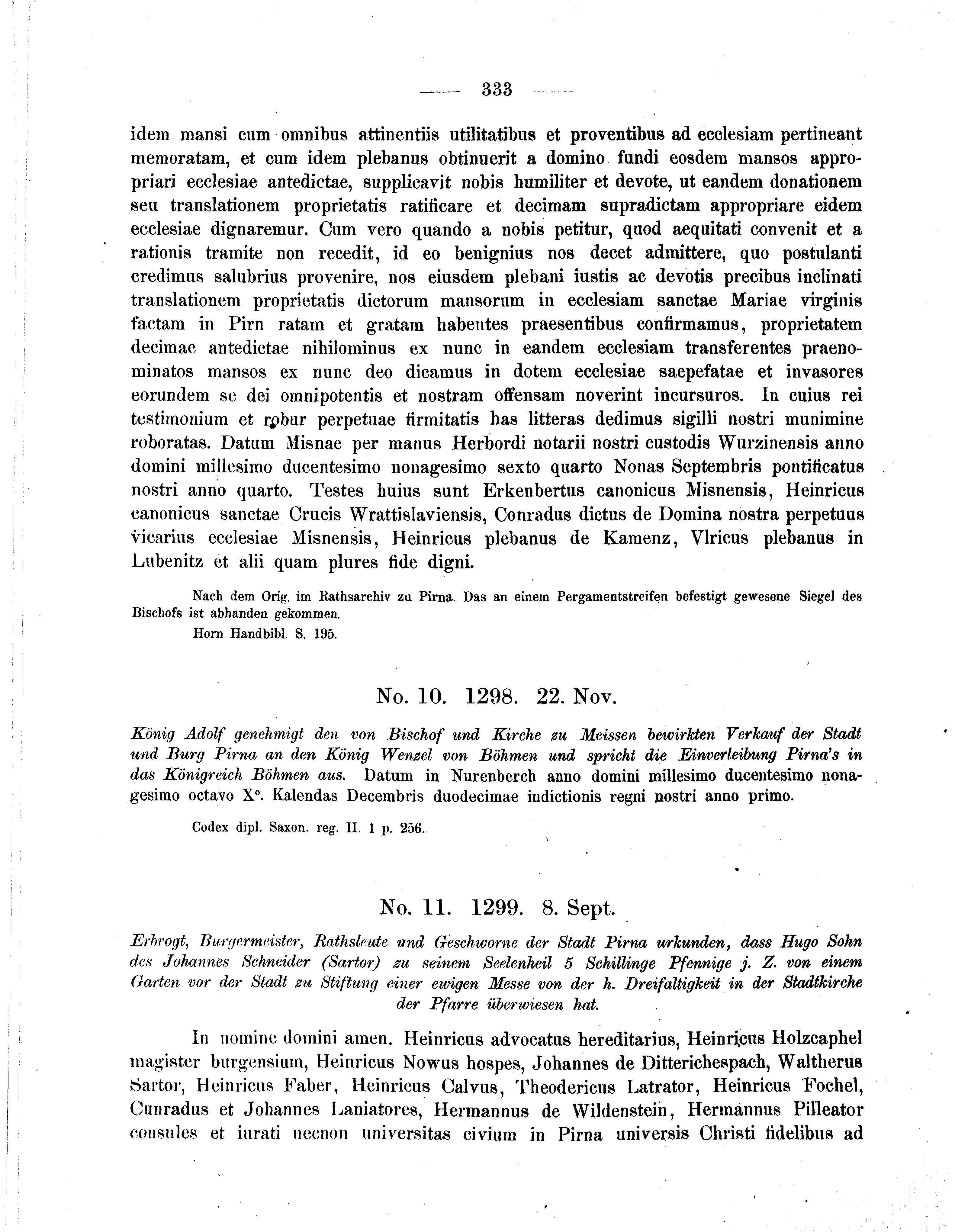 Historische Urkunde Seite 333 aus Band cds2_05
