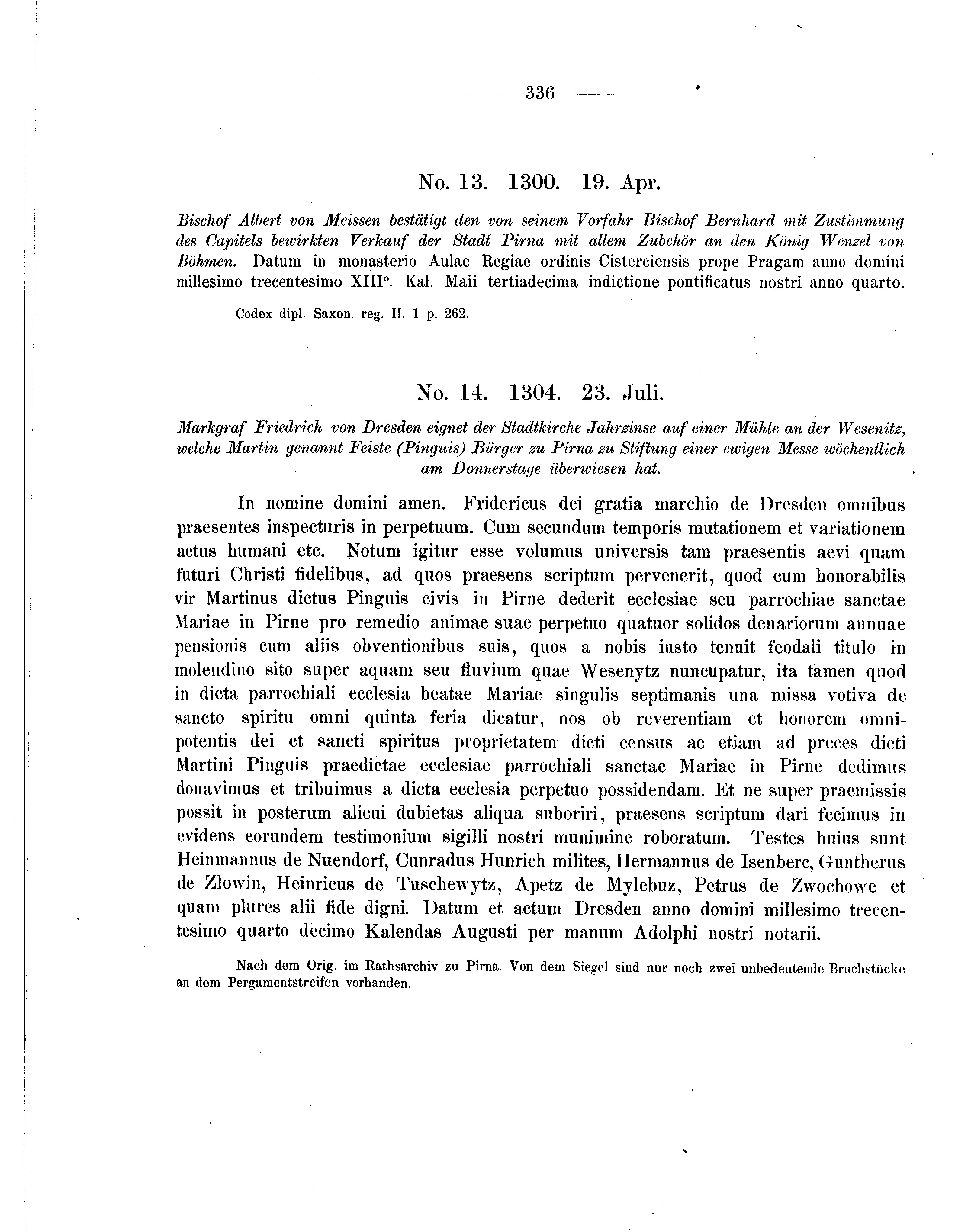 Historische Urkunde Seite 336 aus Band cds2_05