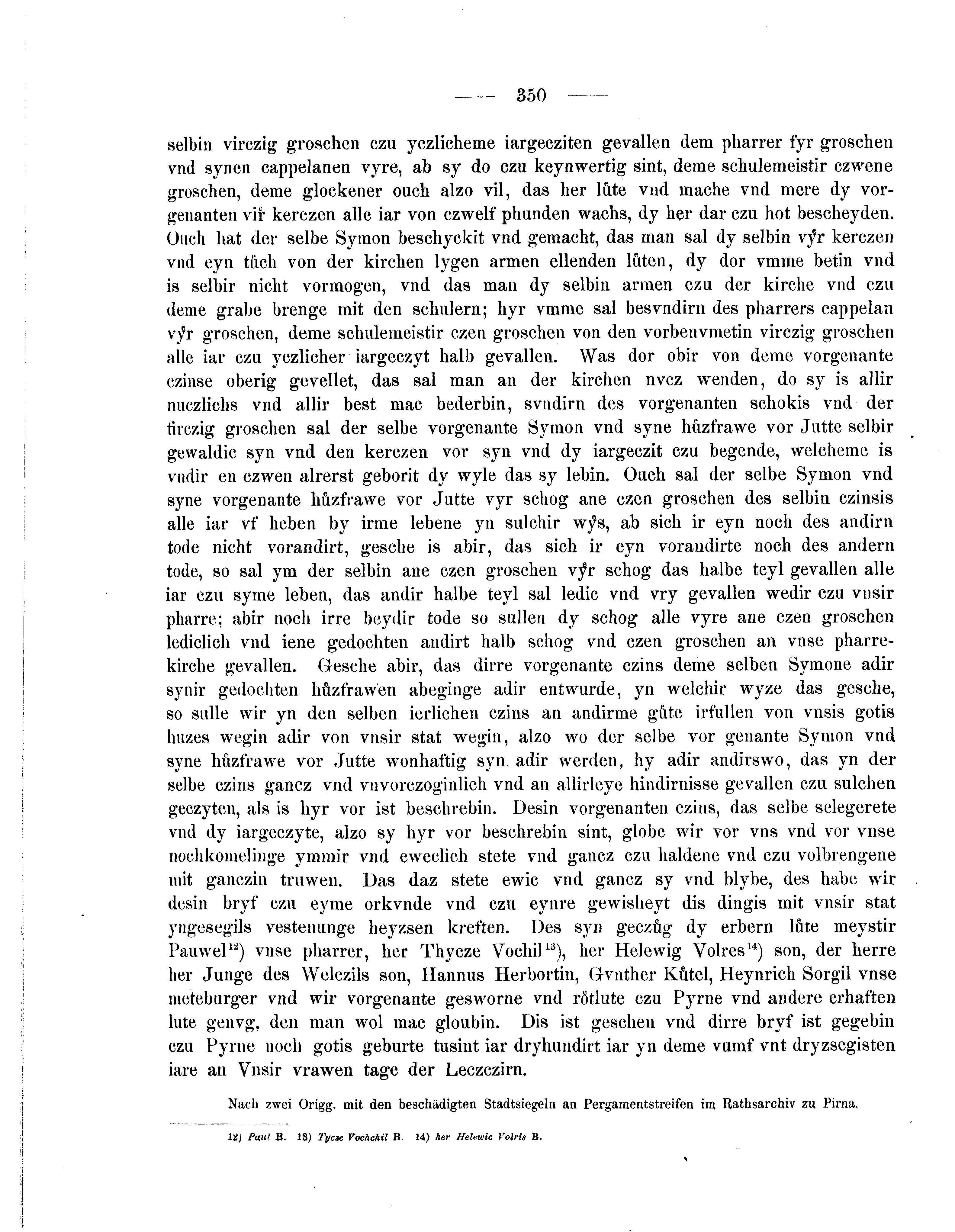 Historische Urkunde Seite 350 aus Band cds2_05