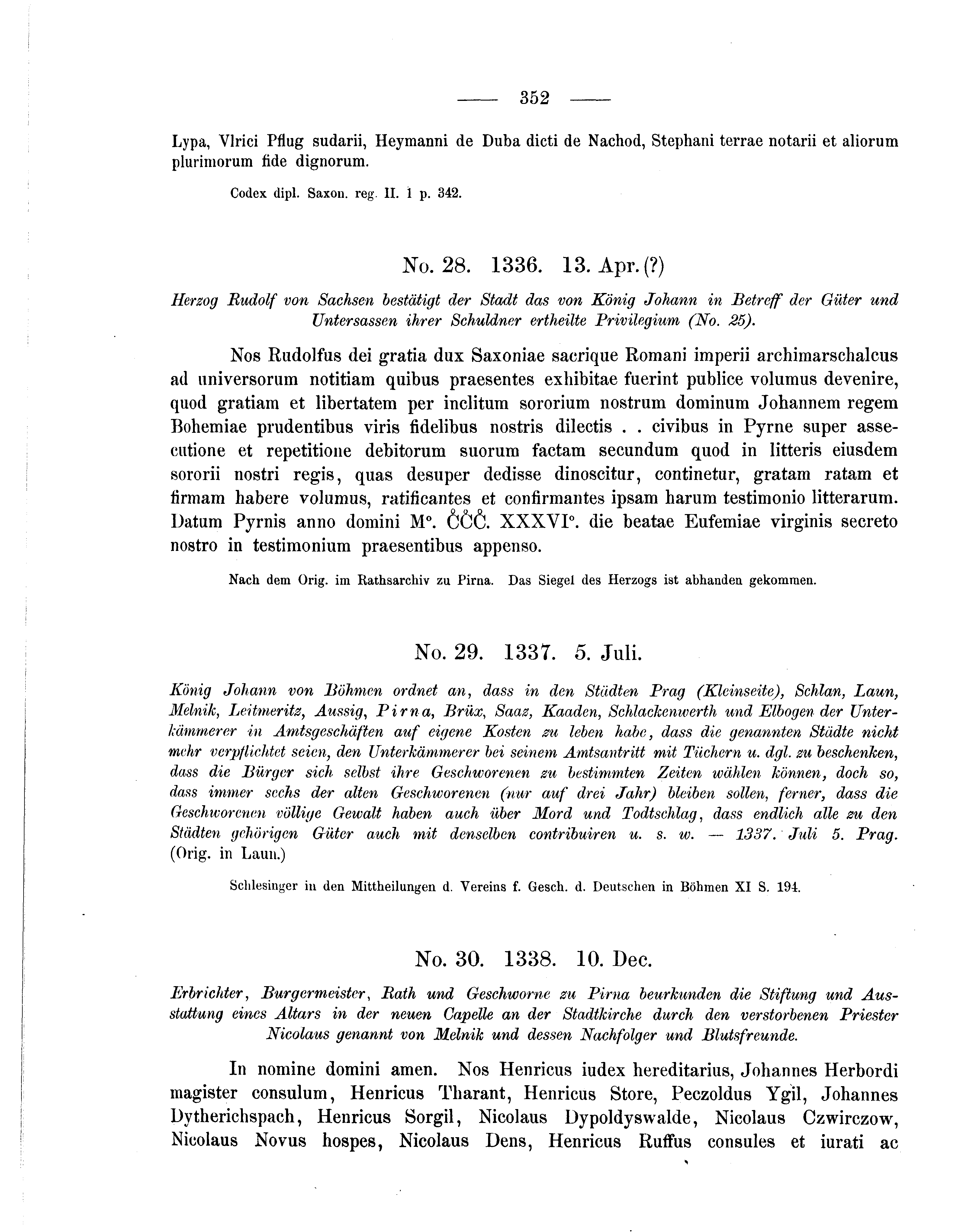 Historische Urkunde Seite 352 aus Band cds2_05
