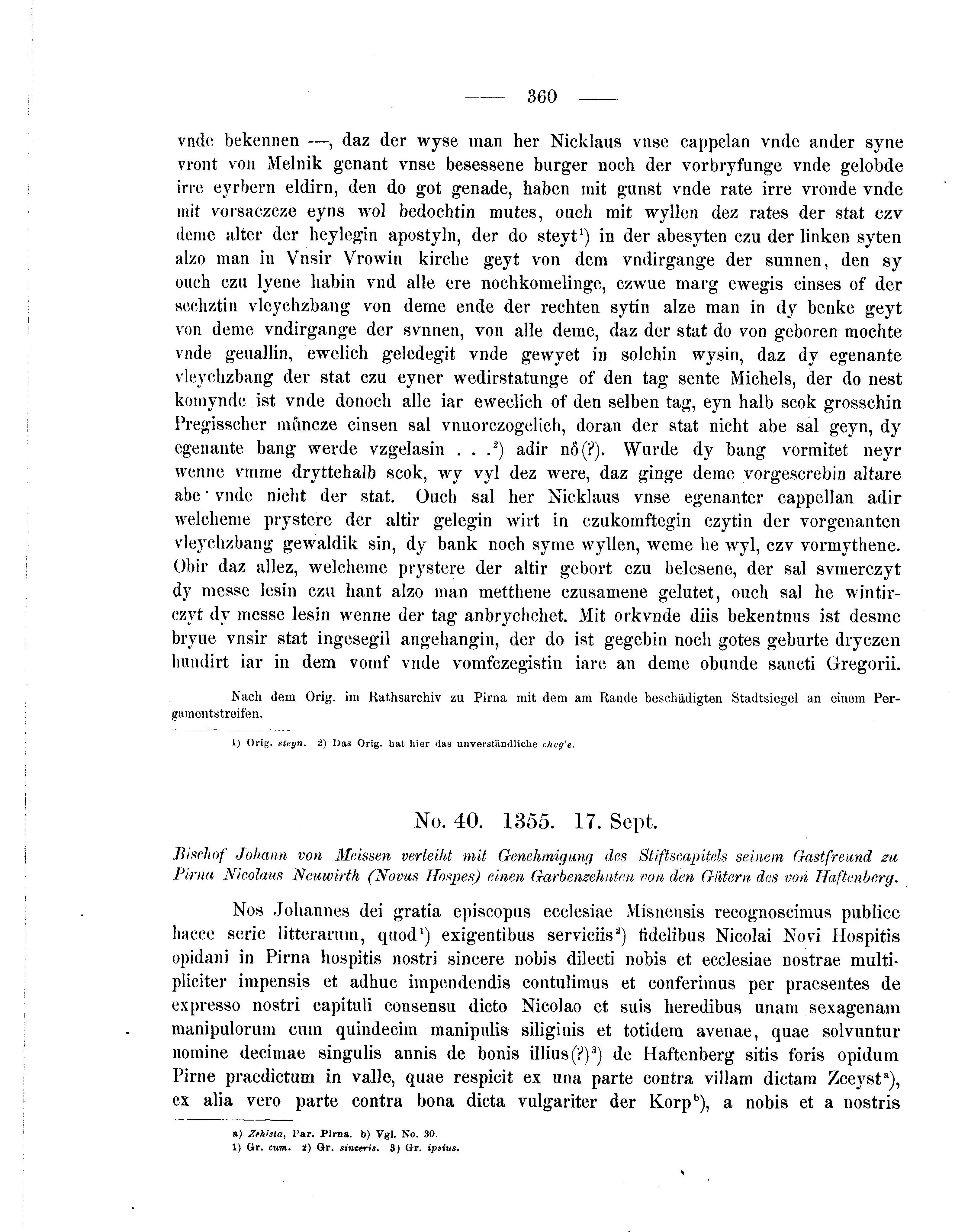 Historische Urkunde Seite 360 aus Band cds2_05