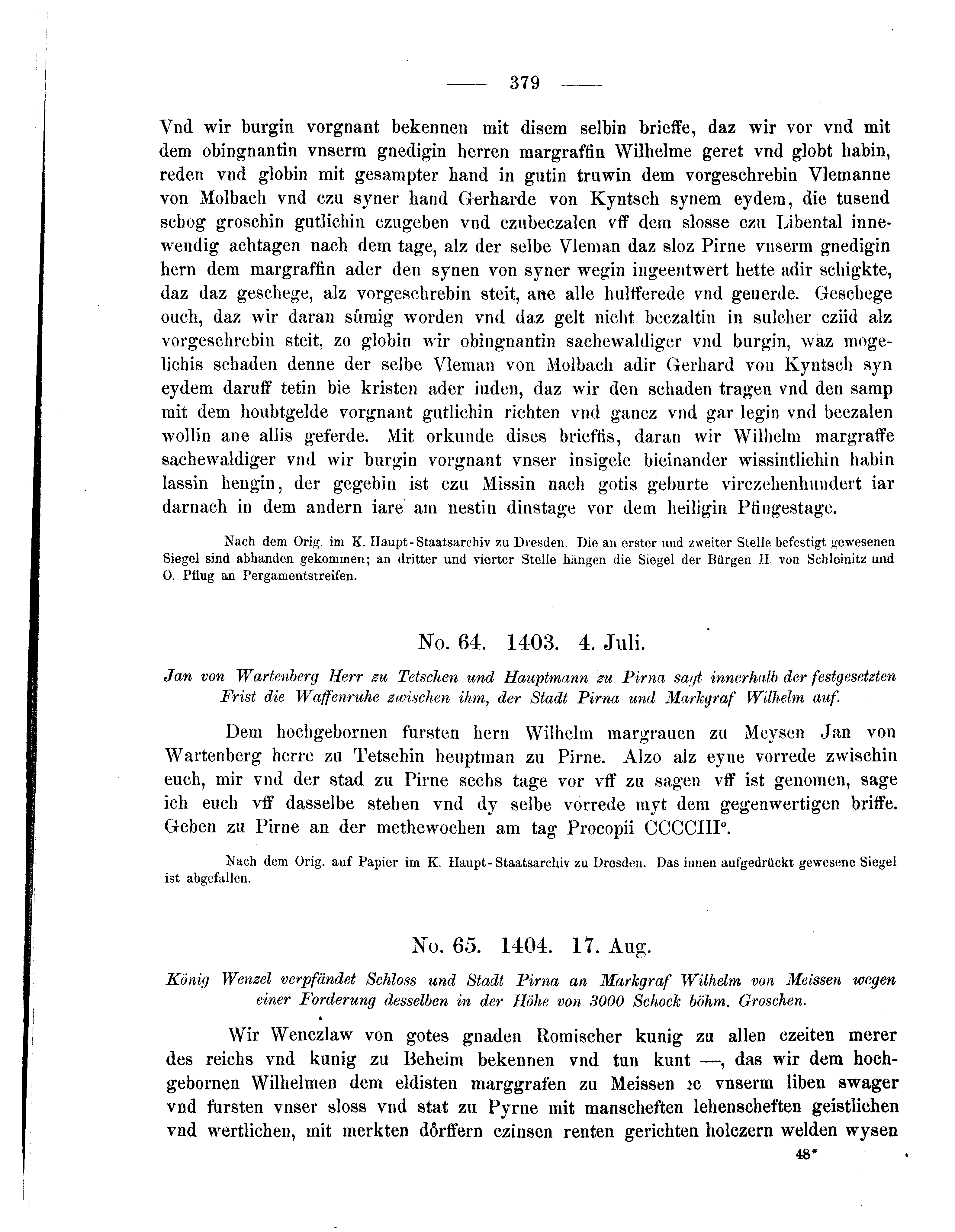 Historische Urkunde Seite 379 aus Band cds2_05