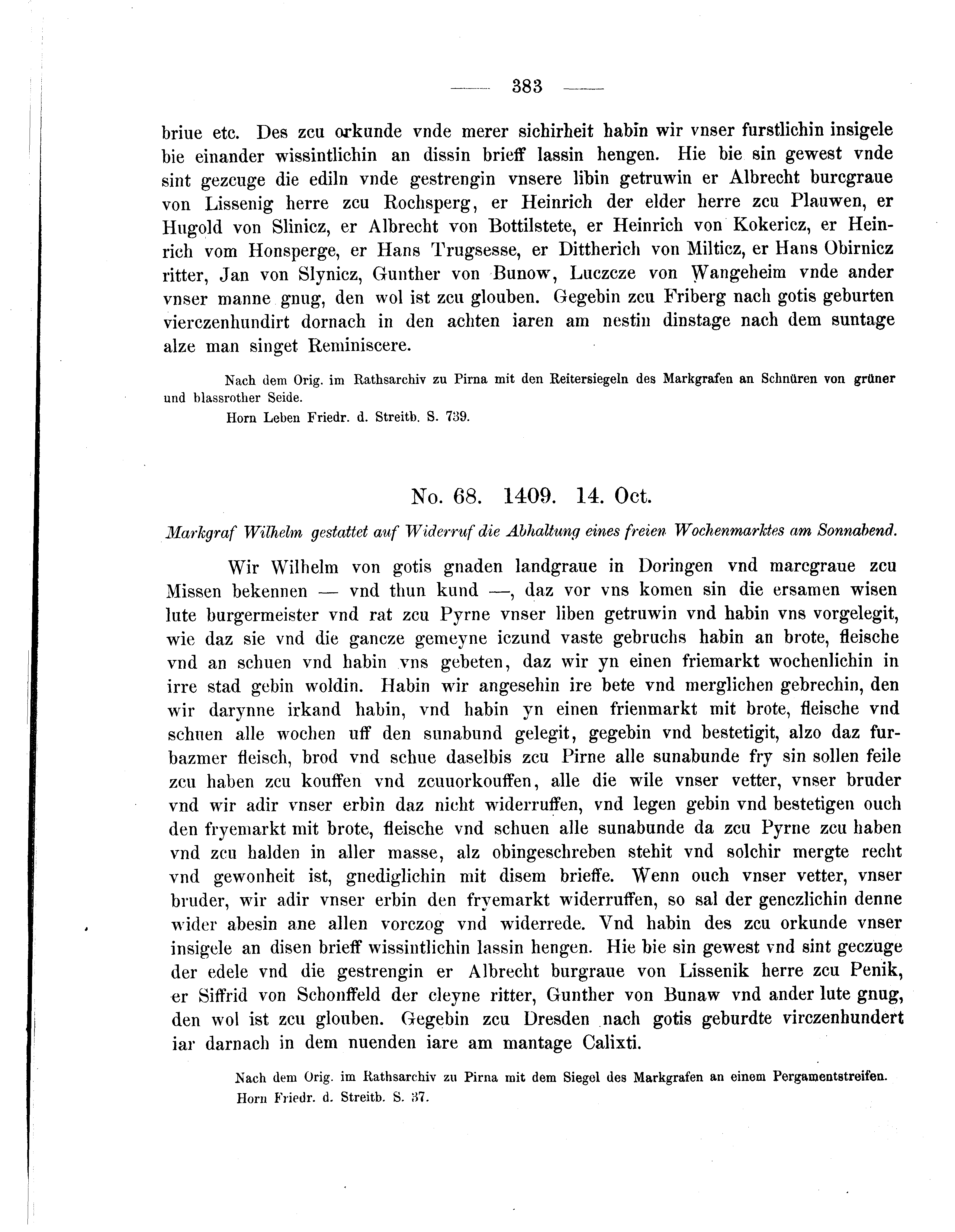 Historische Urkunde Seite 383 aus Band cds2_05