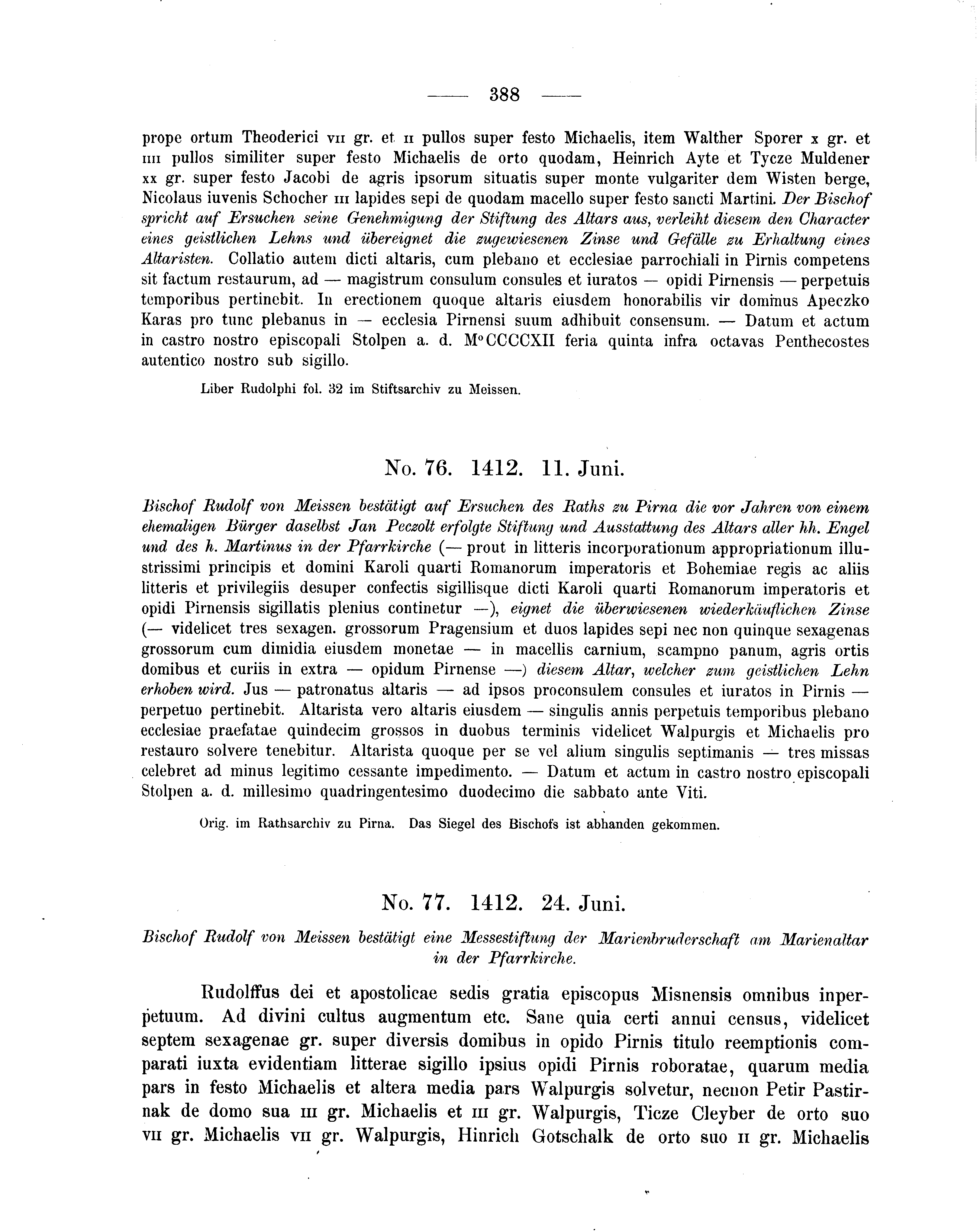 Historische Urkunde Seite 388 aus Band cds2_05