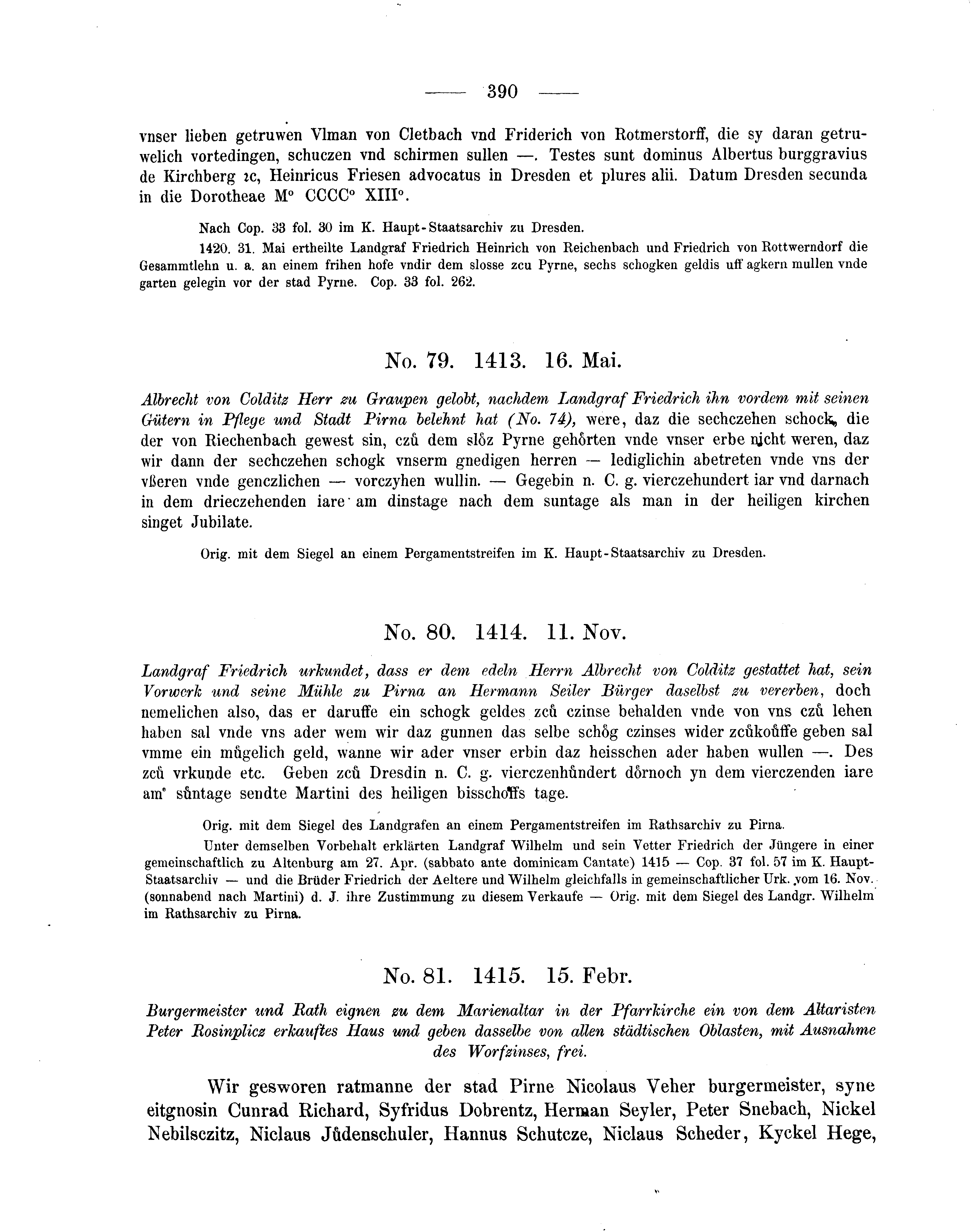 Historische Urkunde Seite 390 aus Band cds2_05