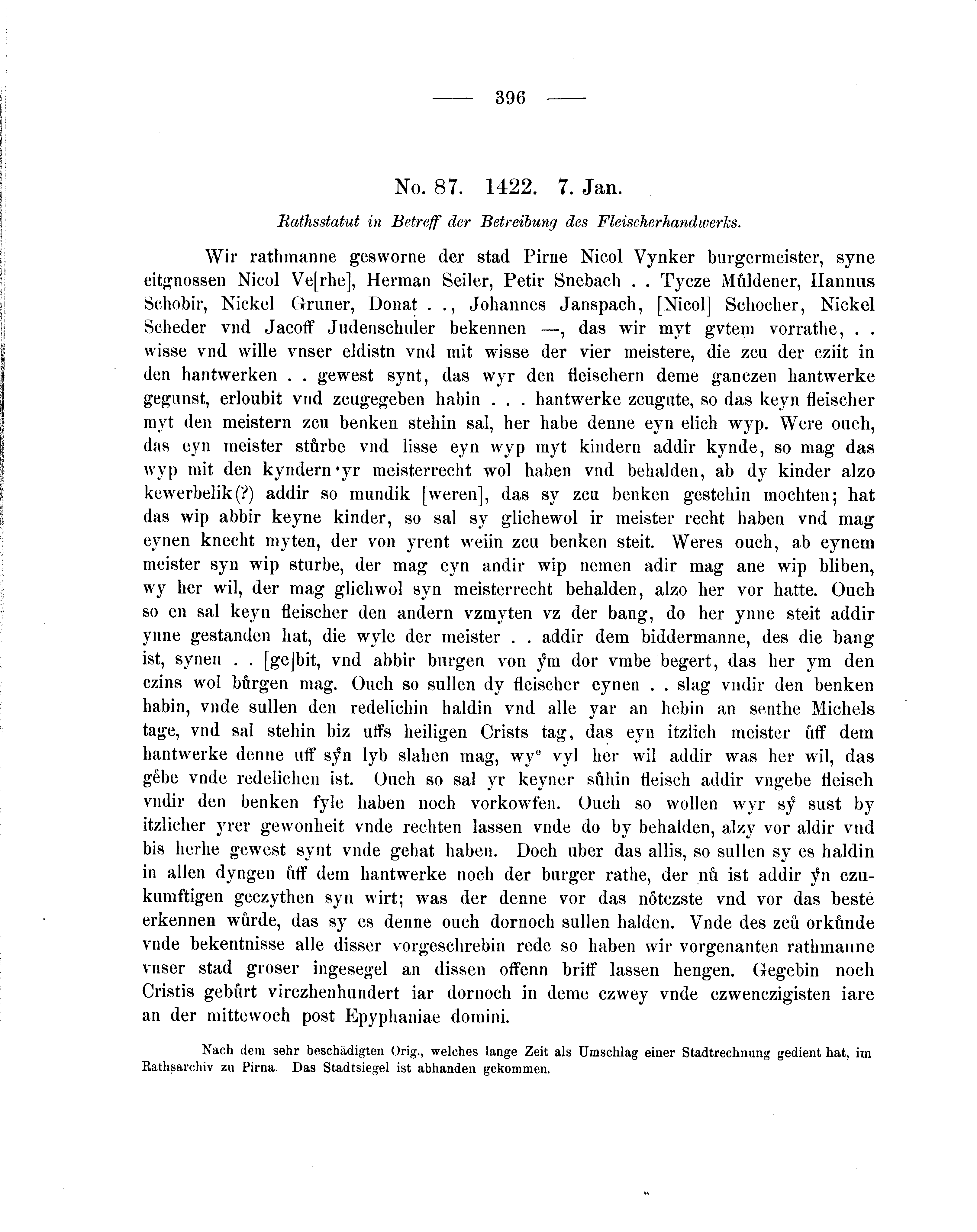 Historische Urkunde Seite 396 aus Band cds2_05