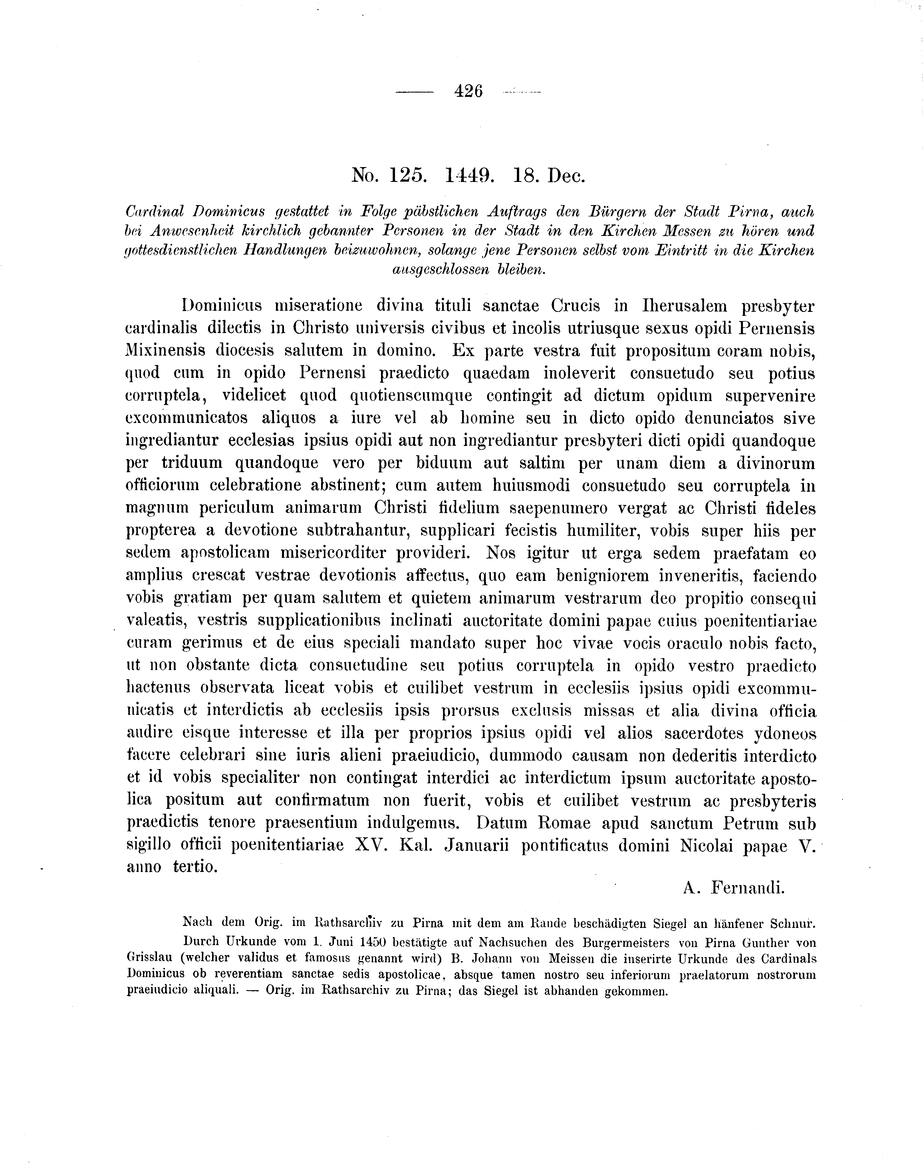 Historische Urkunde Seite 426 aus Band cds2_05