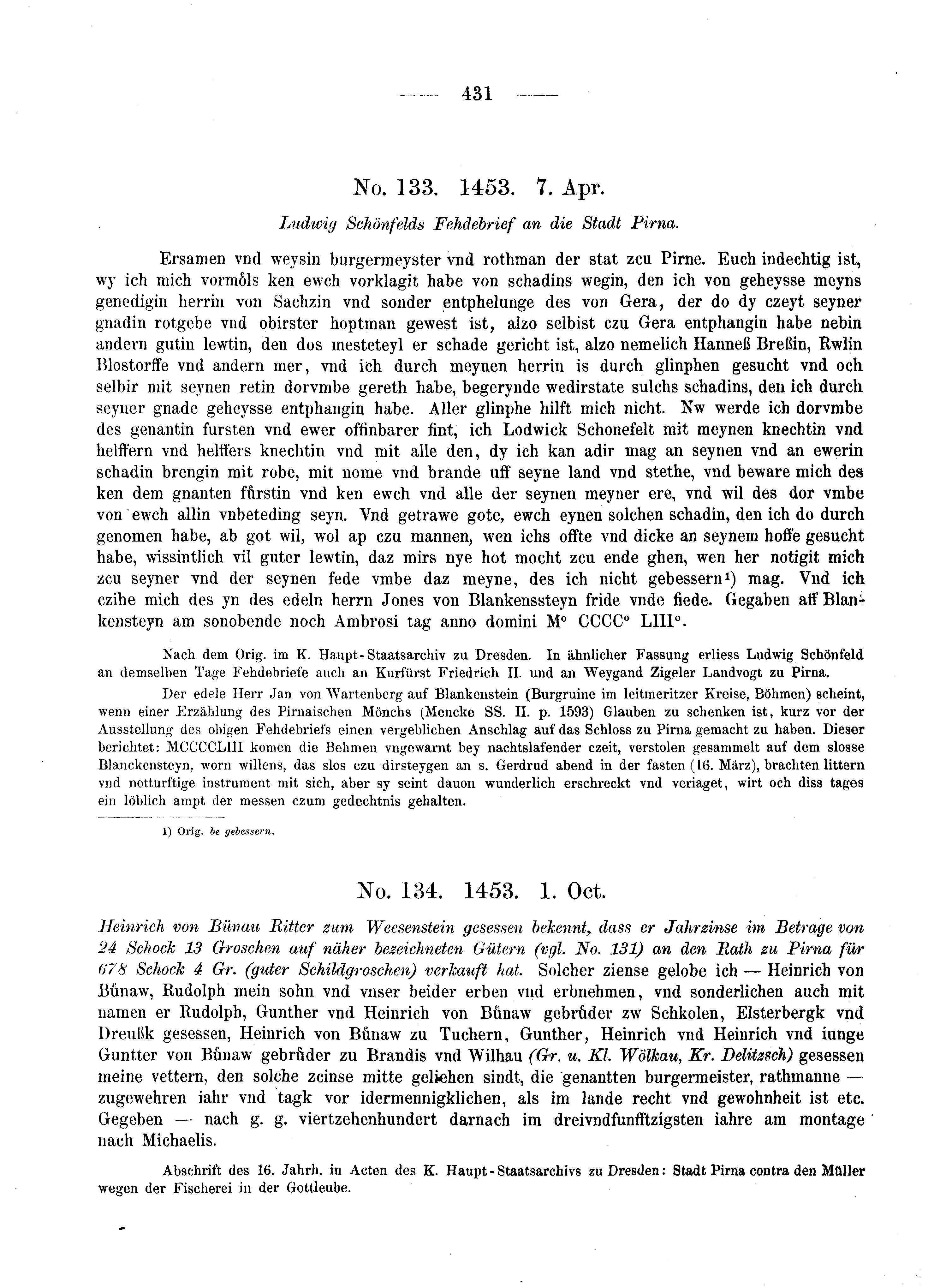 Historische Urkunde Seite 431 aus Band cds2_05