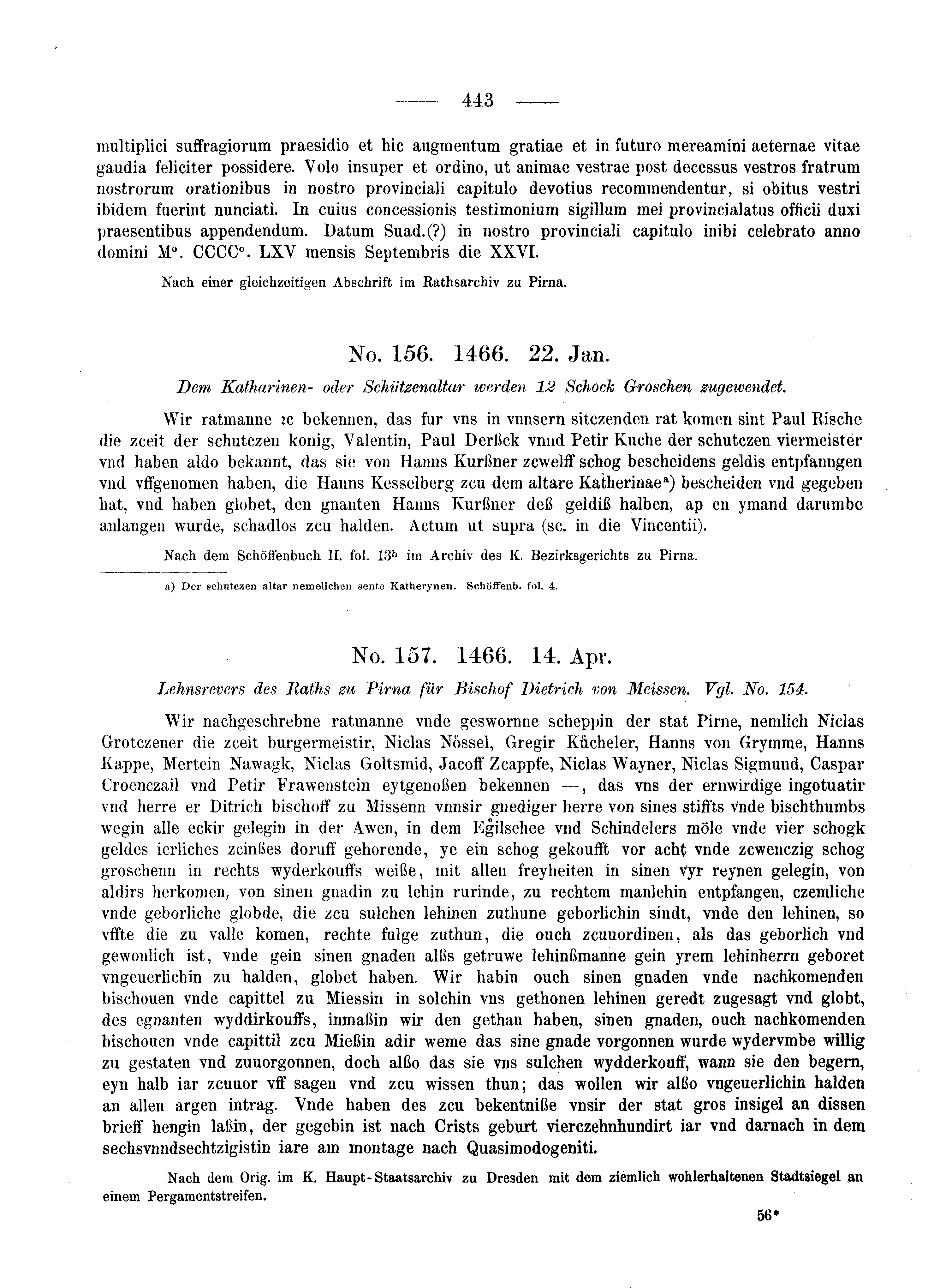 Historische Urkunde Seite 443 aus Band cds2_05