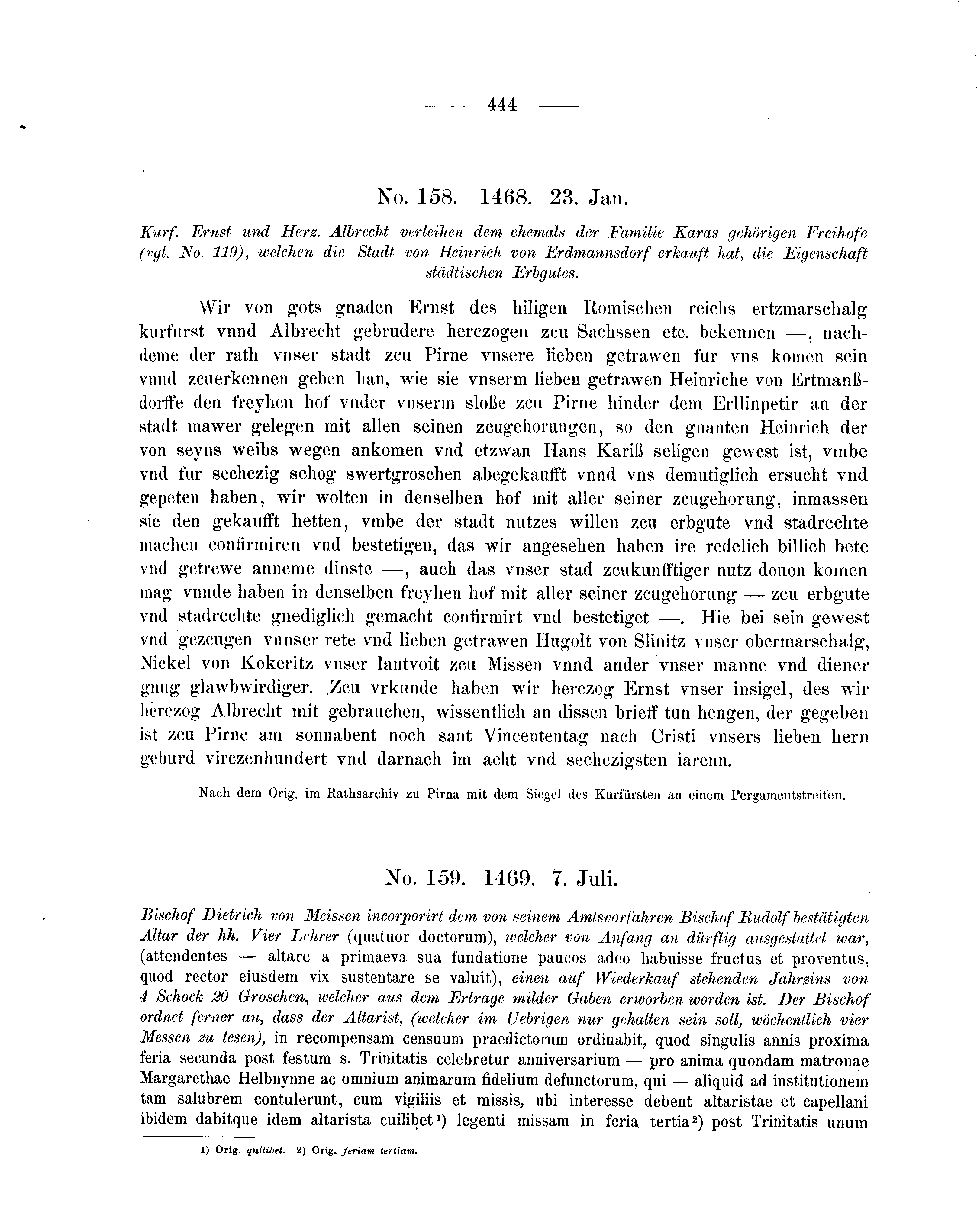 Historische Urkunde Seite 444 aus Band cds2_05