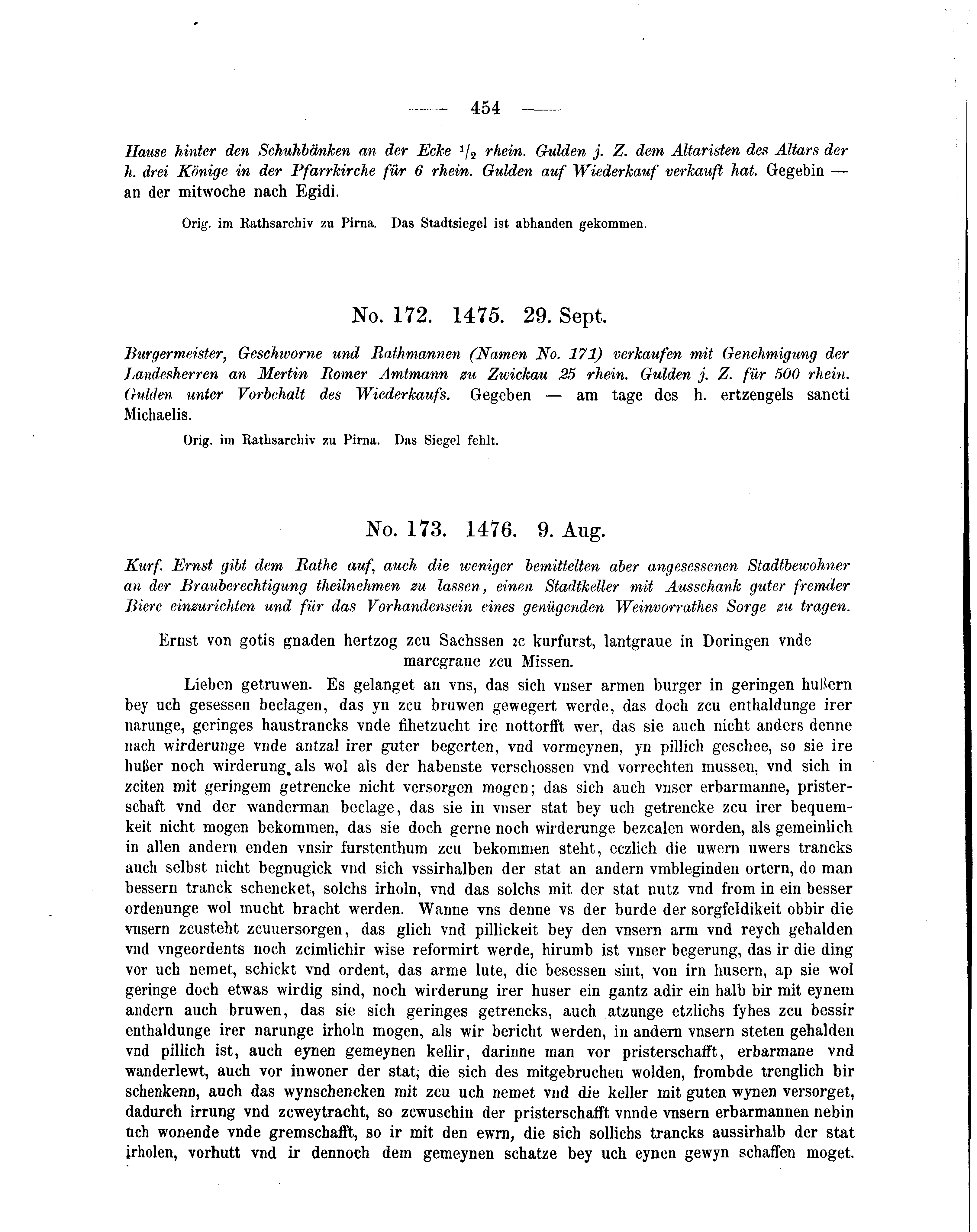 Historische Urkunde Seite 454 aus Band cds2_05