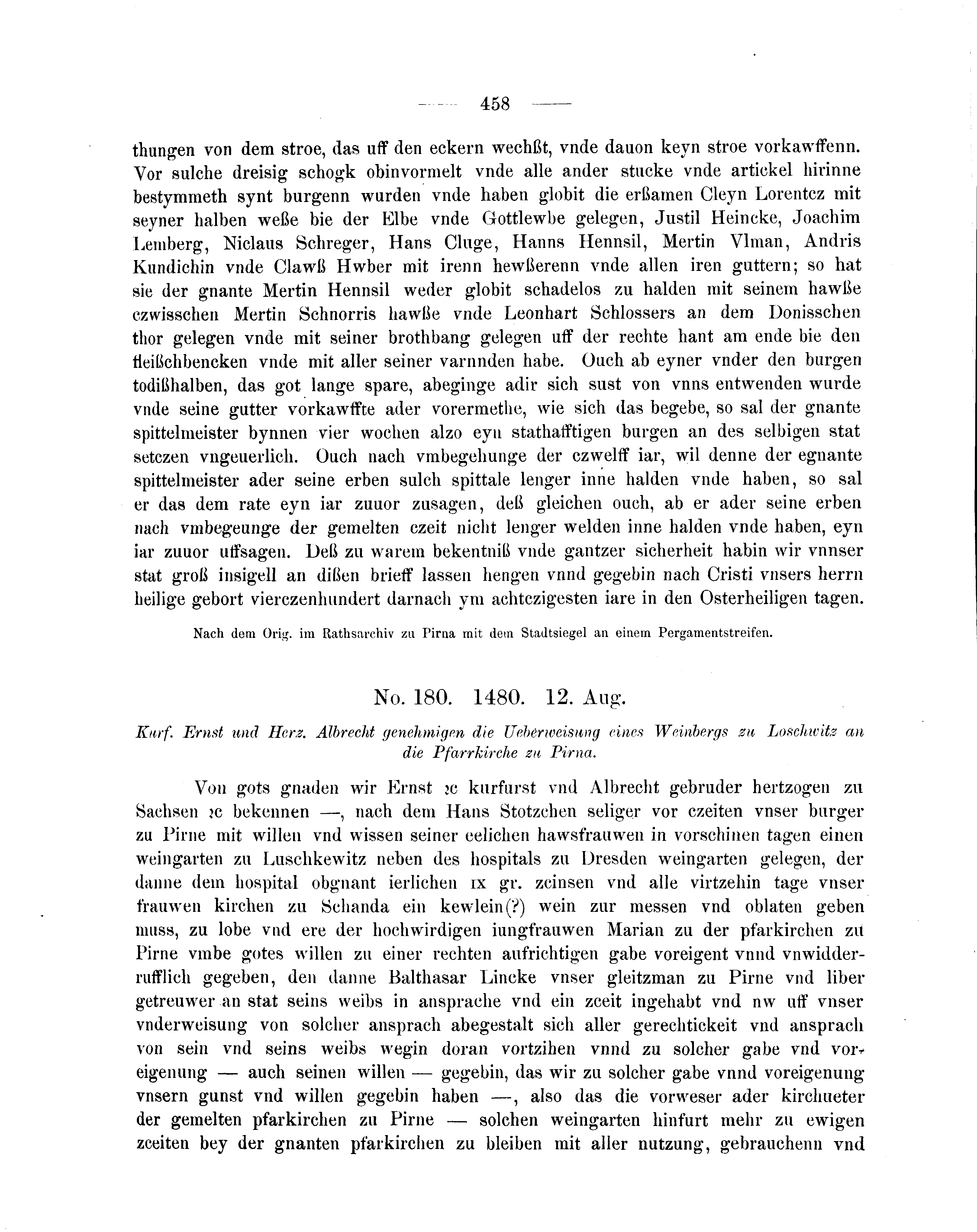 Historische Urkunde Seite 458 aus Band cds2_05
