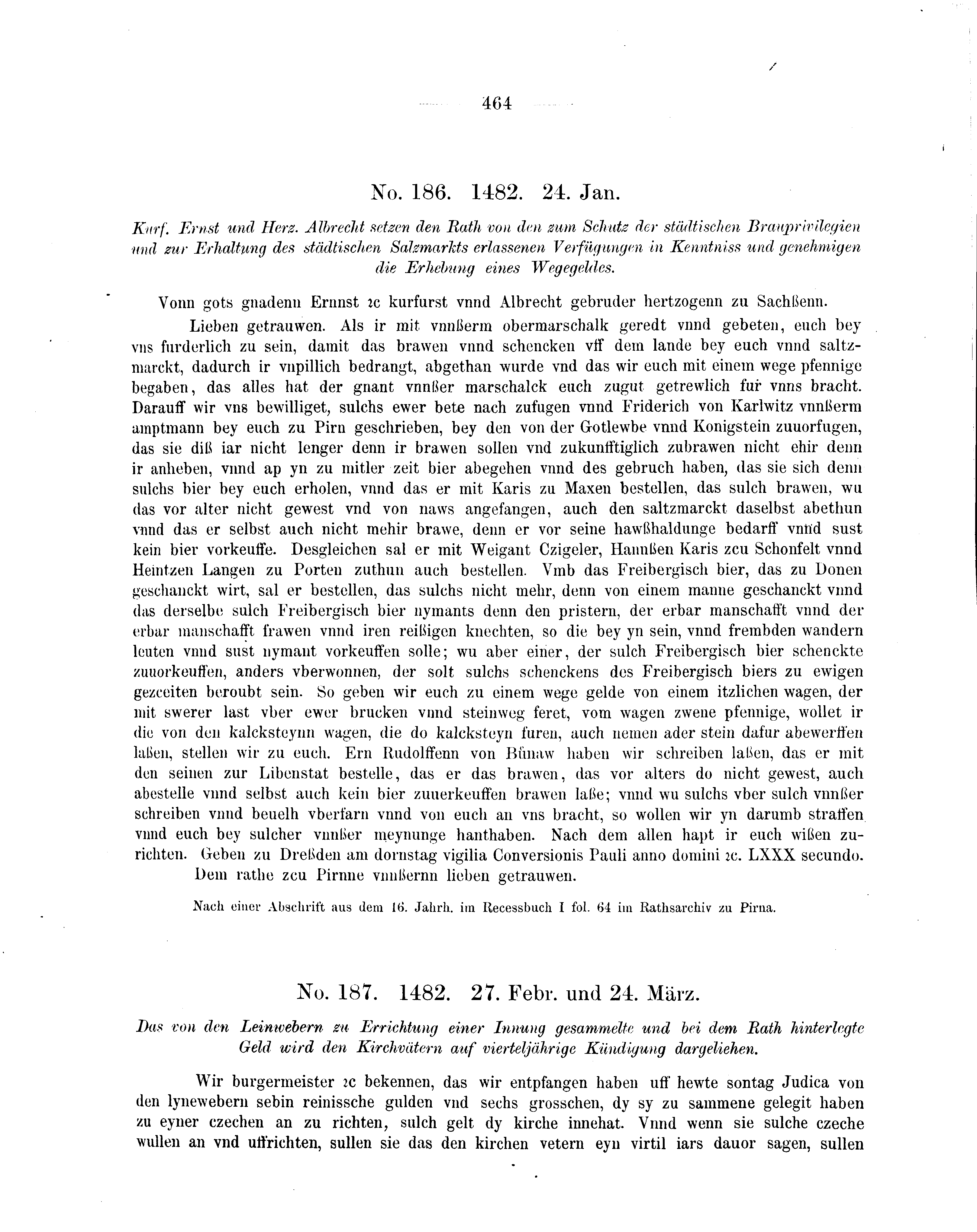 Historische Urkunde Seite 464 aus Band cds2_05